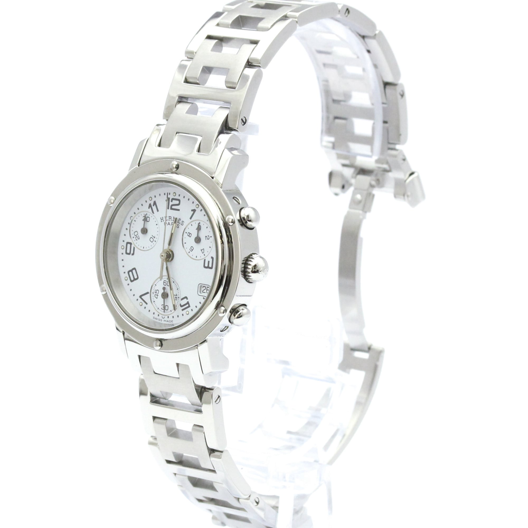 Hermes Clipper Chronograph Quartz Stainless Steel Watch (Pre-Owned)