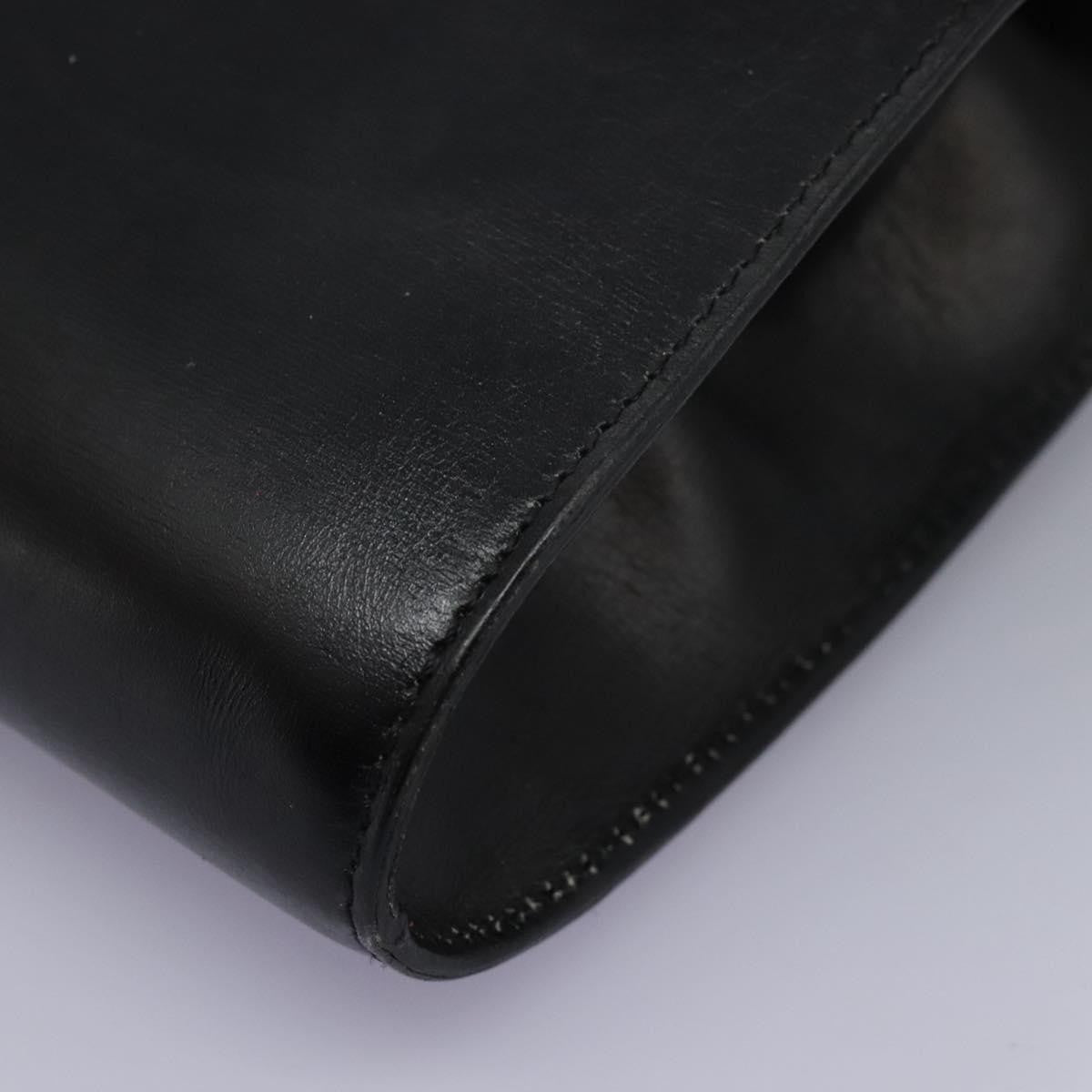 Celine Vintage Circle Logo Leather Black Leather Bag (Pre-Owned)
