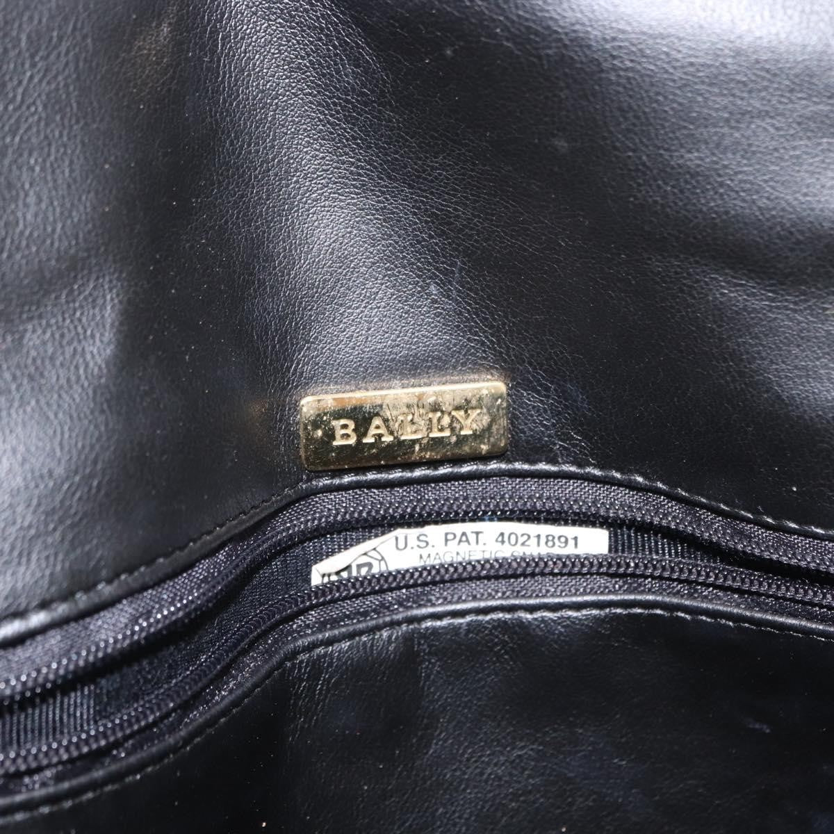 Bally Vintage Chain Quilted Leather Black Leather Shoulder Bag Bag (Pre-Owned)