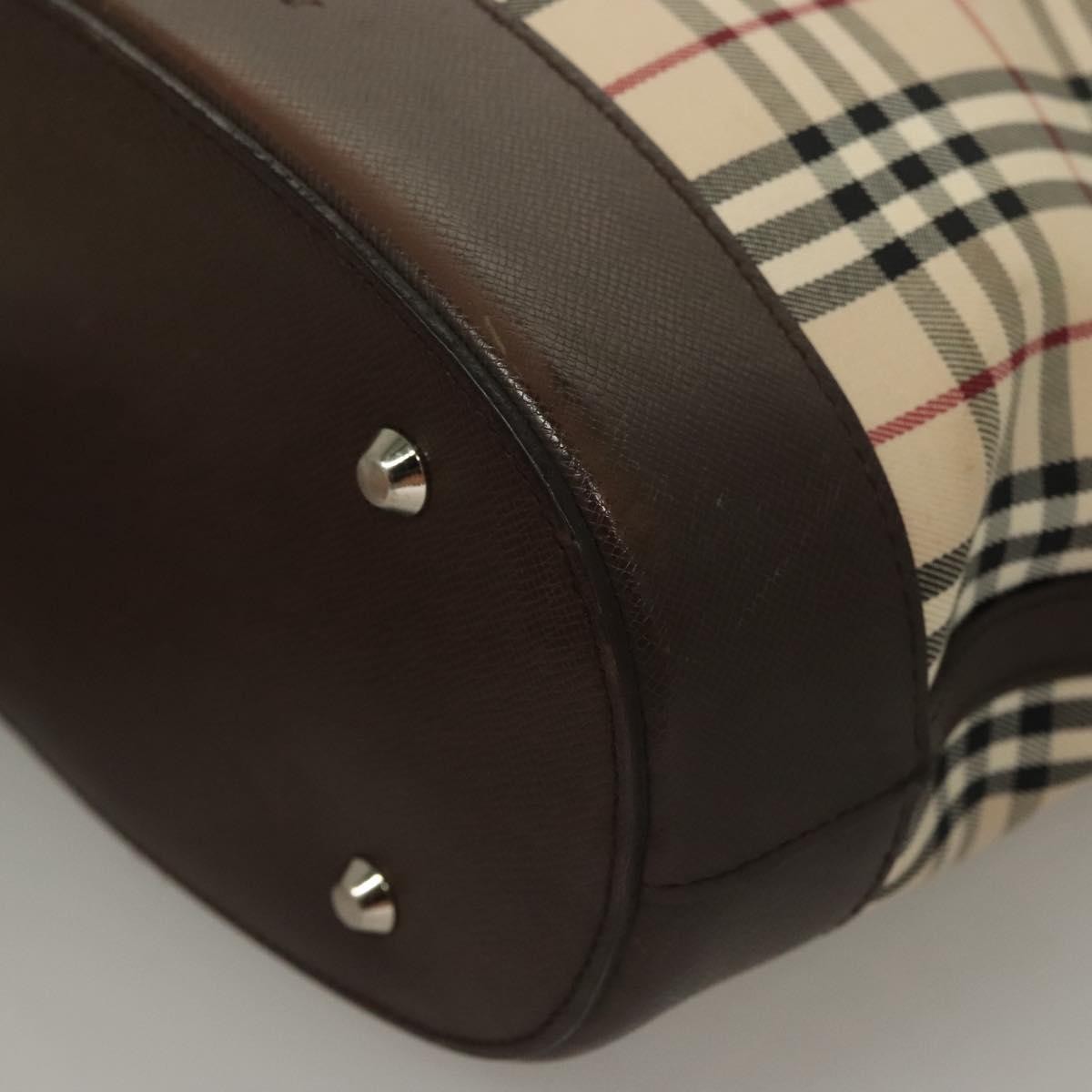 Burberry Nova Check Tote Canvas Check Pattern Beige Canvas Tote Bag Bag (Pre-Owned)