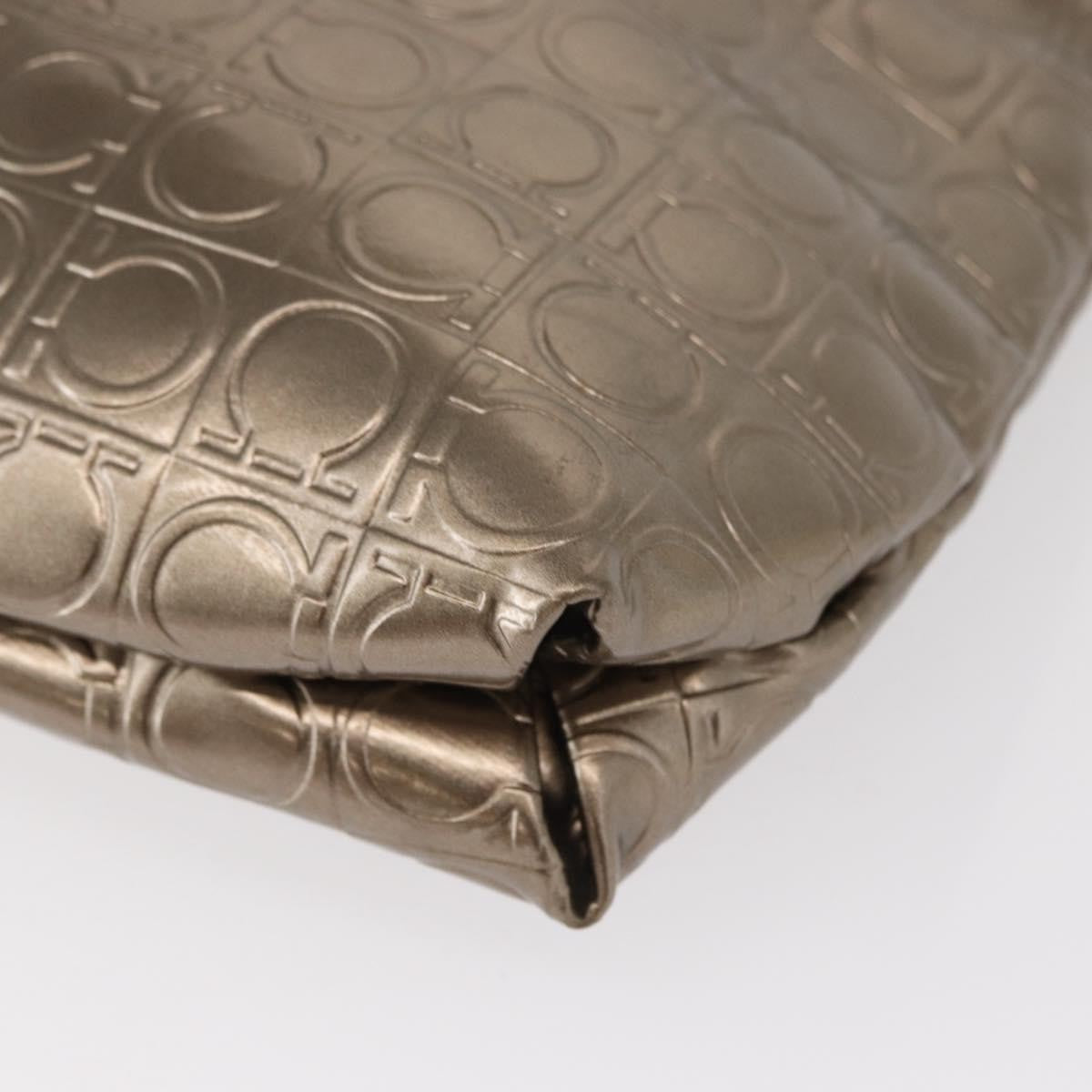 Salvatore Ferragamo Gancini Patent Leather Gold Patent_Leather Shoulder Bag Bag (Pre-Owned)