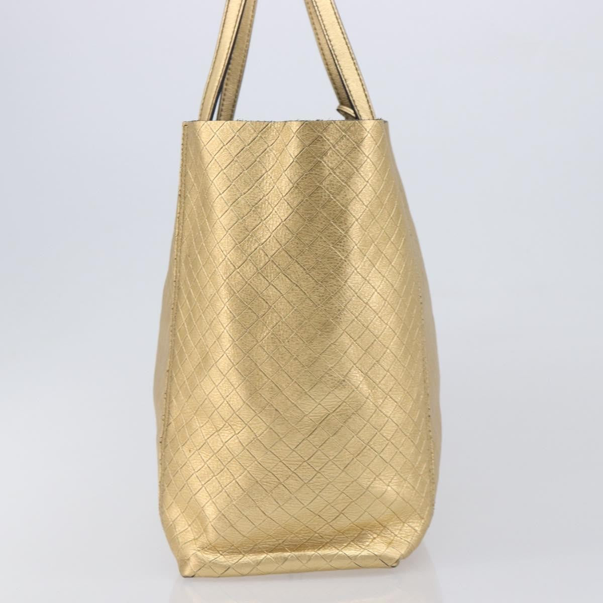 Bottega Veneta Intrecciomirage Leather Gold Leather Tote Bag Bag (Pre-Owned)