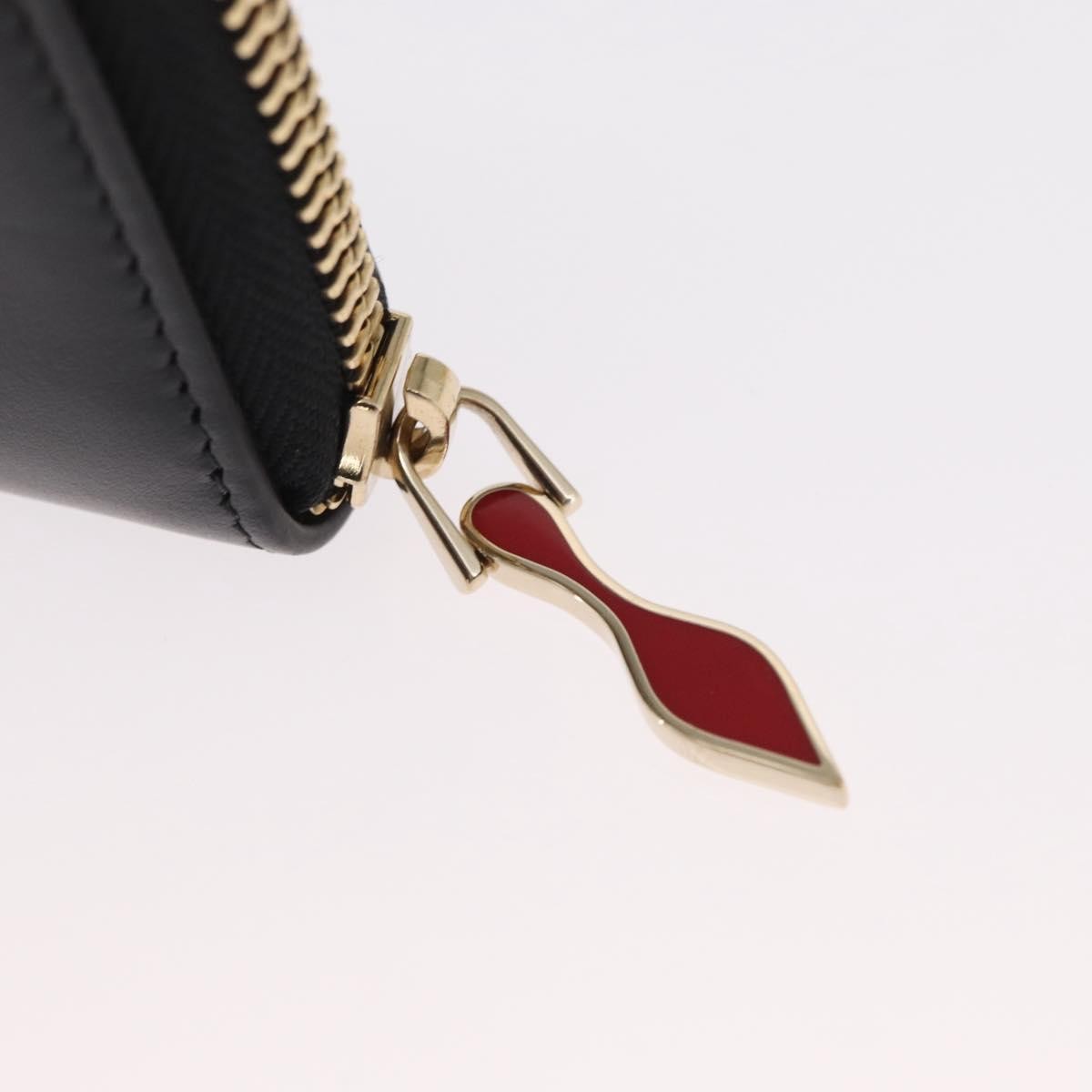 Christian Louboutin Panettone Coin Purse Embellished Leather Black Leather Wallets Accessory (Pre-Owned)
