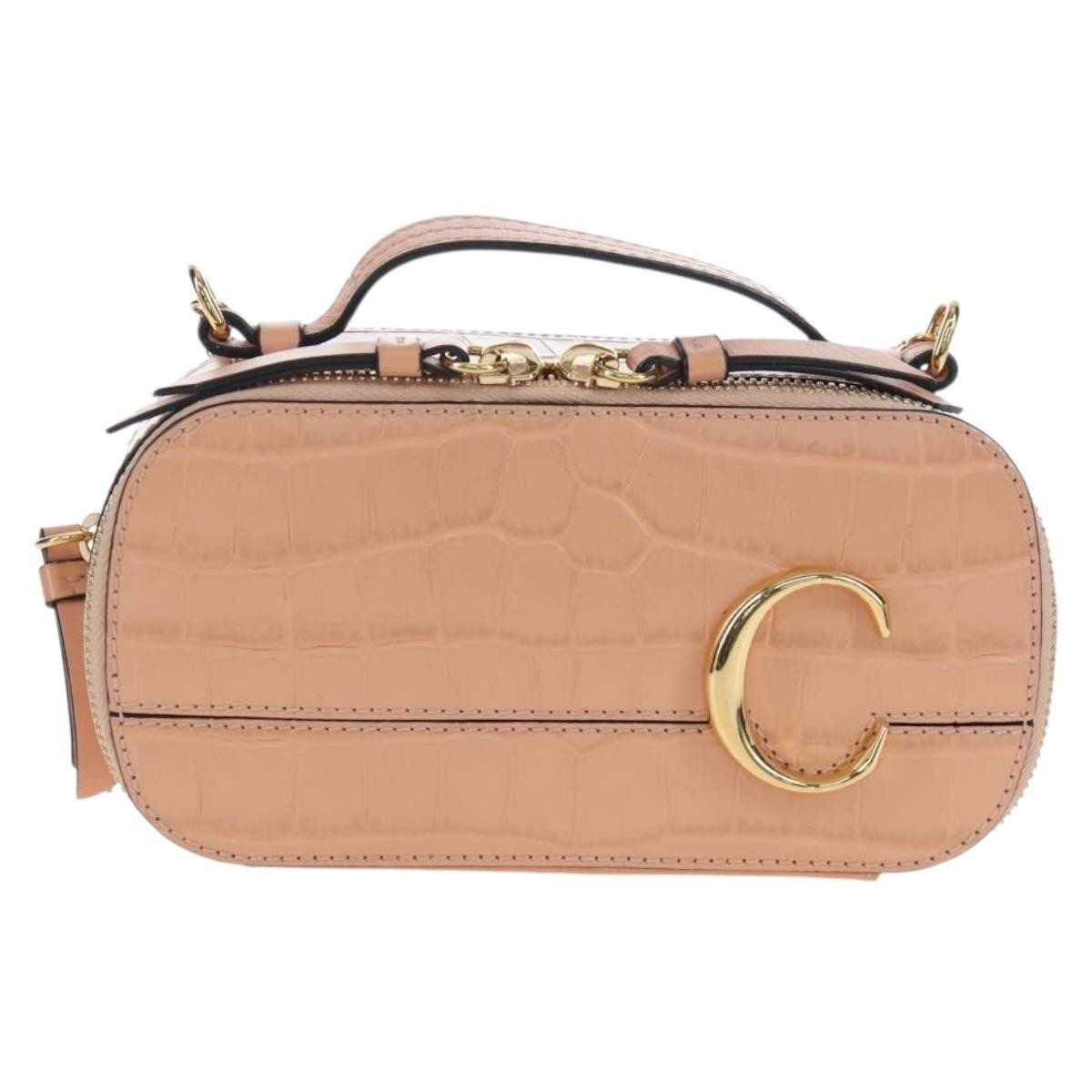 Chloe C Vanity Leather Pink Leather Handbag (Pre-Owned)