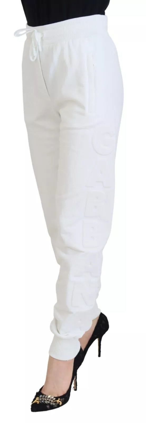 Dolce & Gabbana White Cotton Women SweatWomen's Trouser Women's Pants (Pre-Owned)