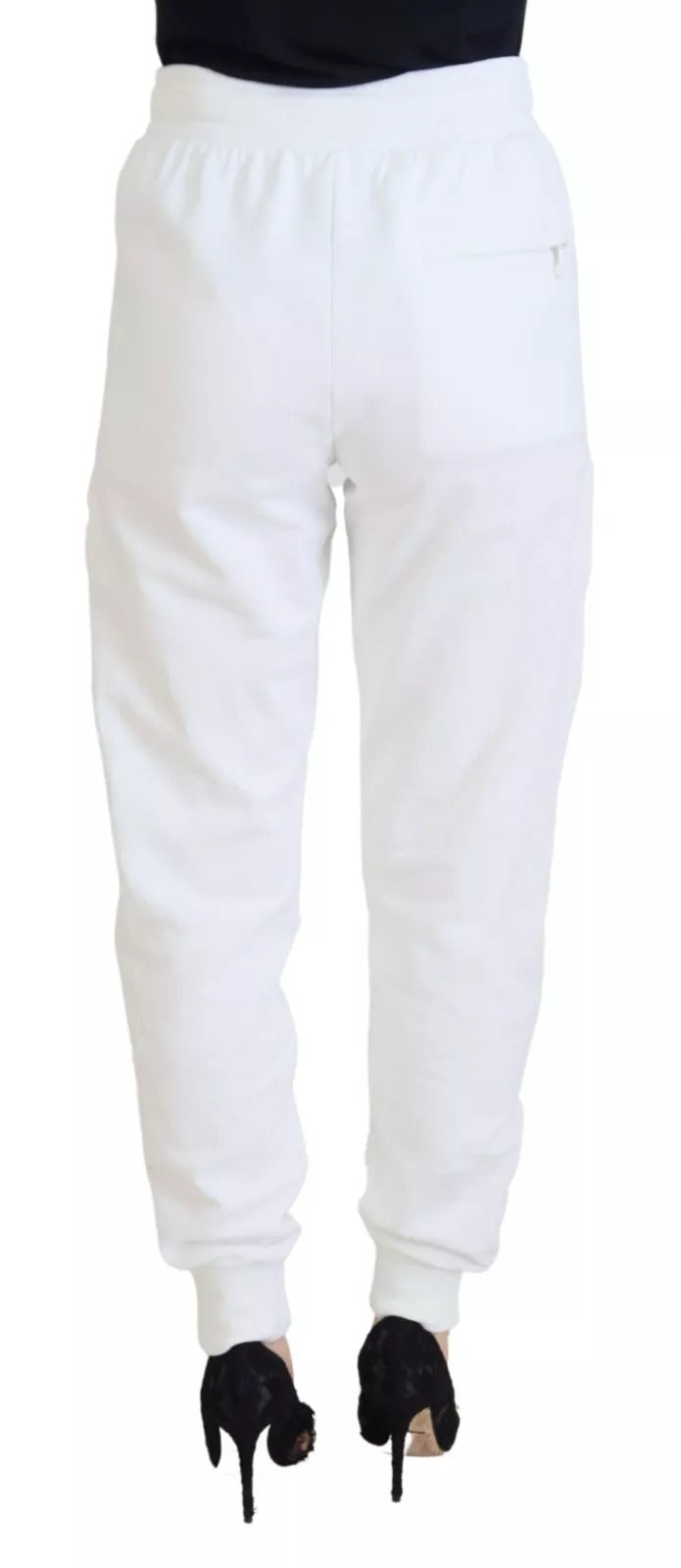 Dolce & Gabbana White Cotton Women SweatWomen's Trouser Women's Pants (Pre-Owned)