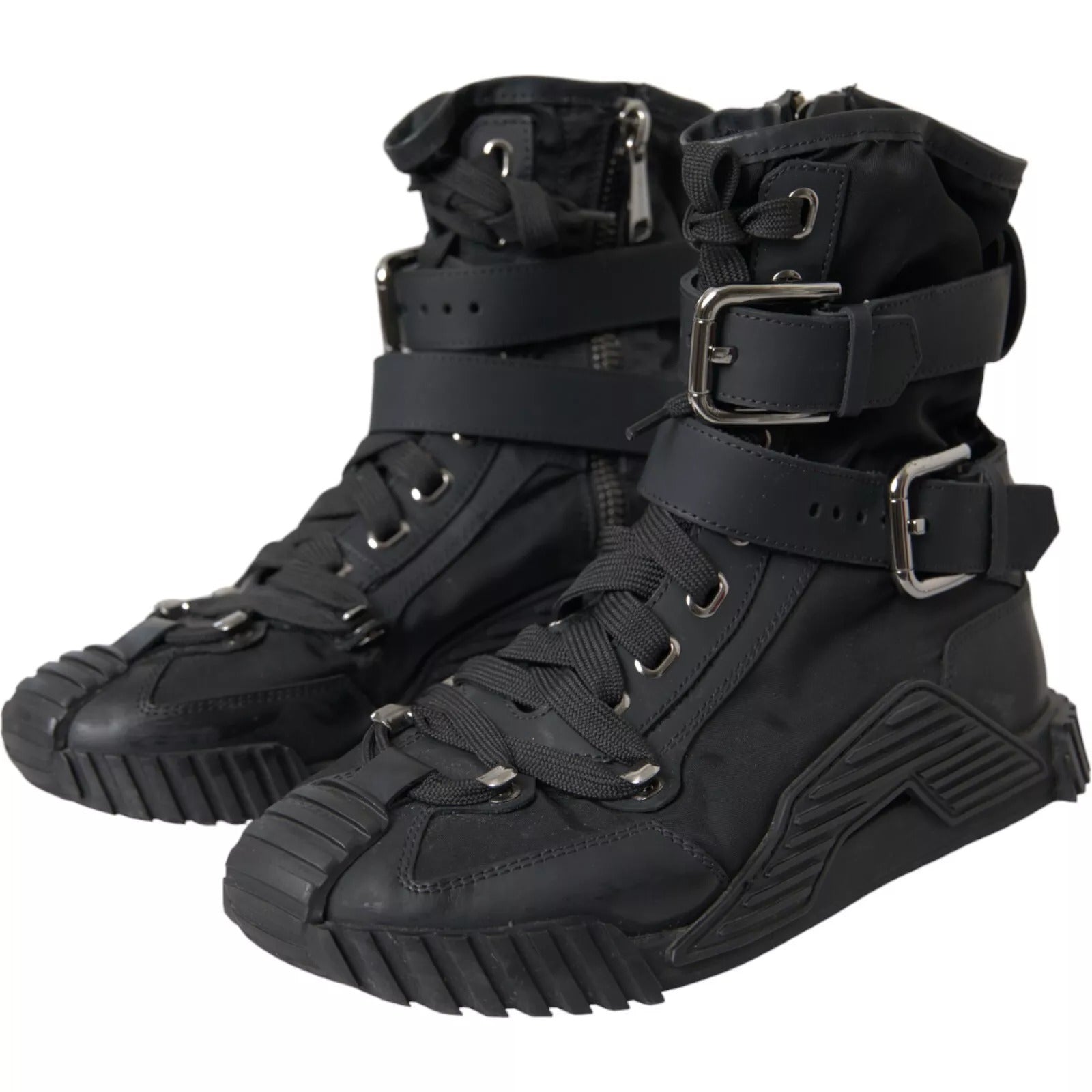 Dolce & Gabbana Black Nylon NS1 High Top Sneakers Women's Shoes (Pre-Owned)