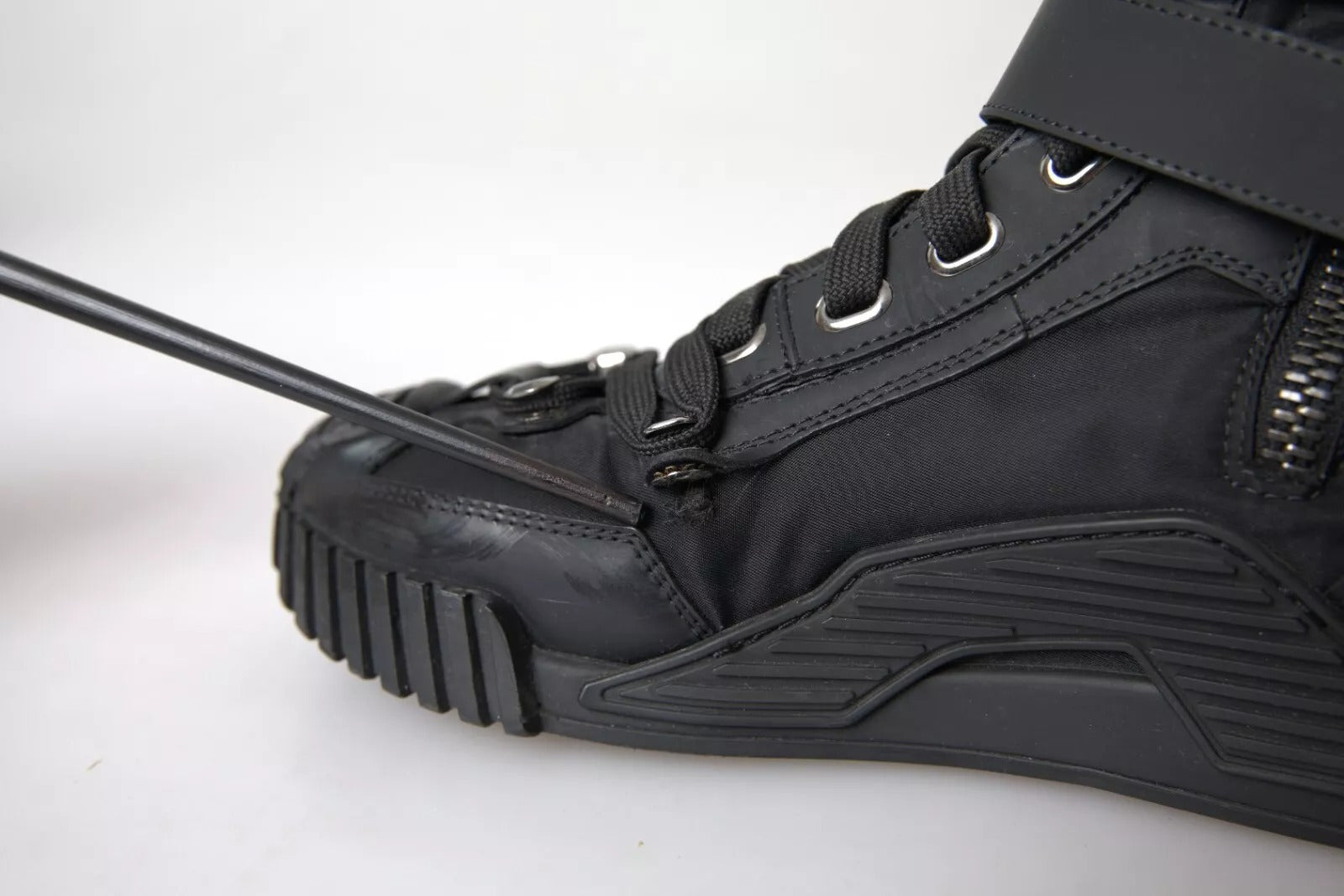 Dolce & Gabbana Black Nylon NS1 High Top Sneakers Women's Shoes (Pre-Owned)