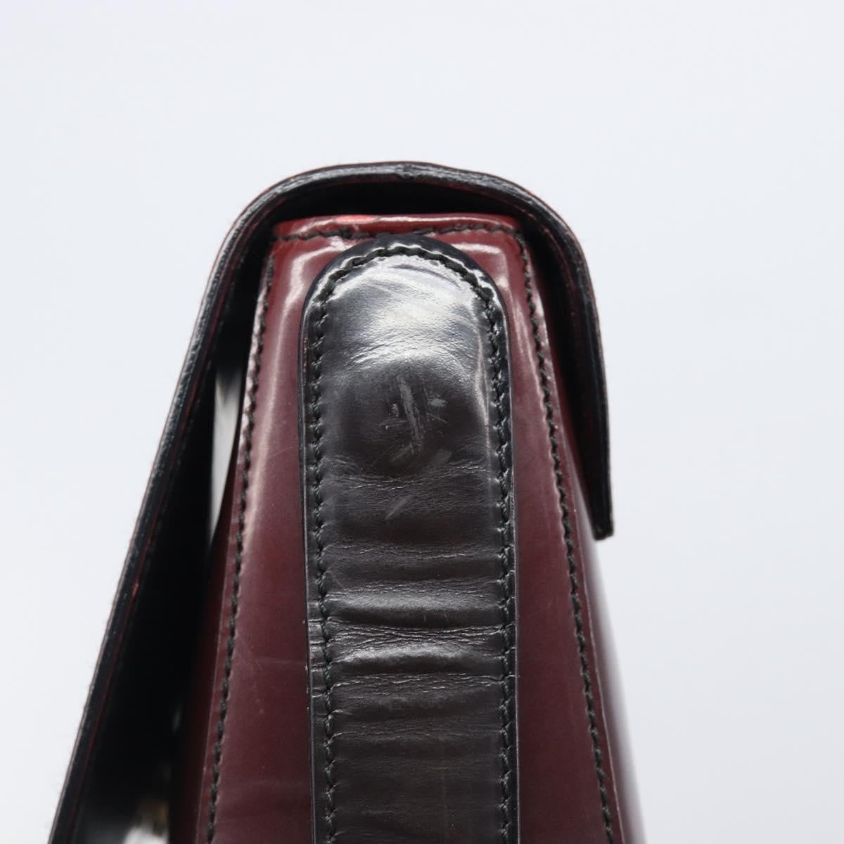 Prada Shoulder Leather Burgundy Patent_Leather Shoulder Bag Bag (Pre-Owned)