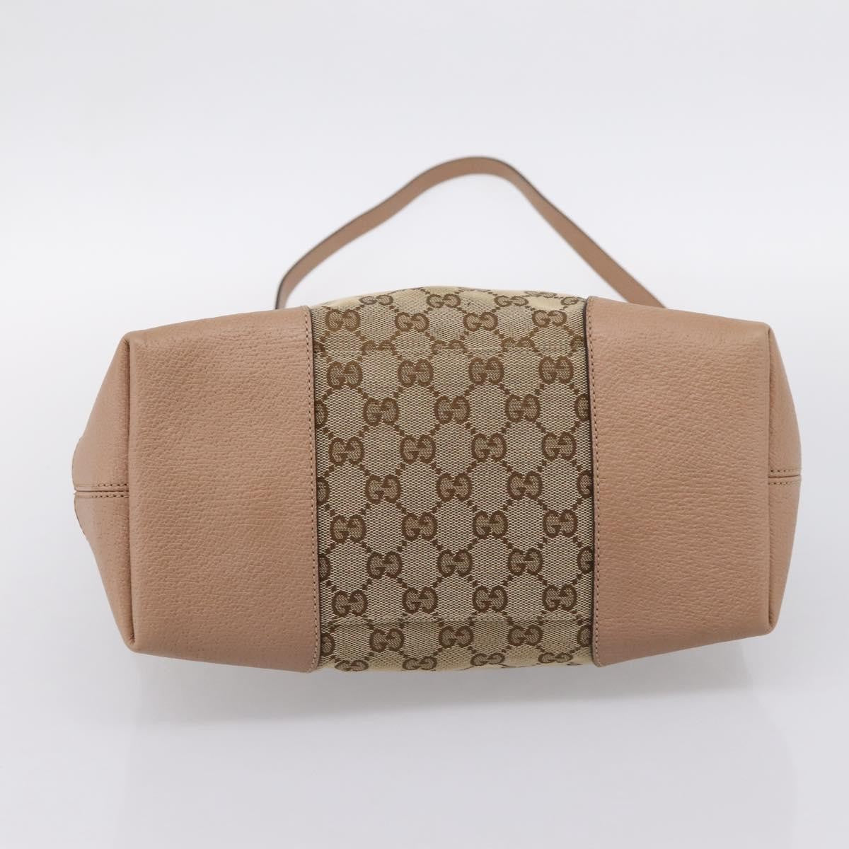 Gucci Bree Convertible Top Handle Gg Canvas With Leather Beige Canvas Handbag (Pre-Owned)