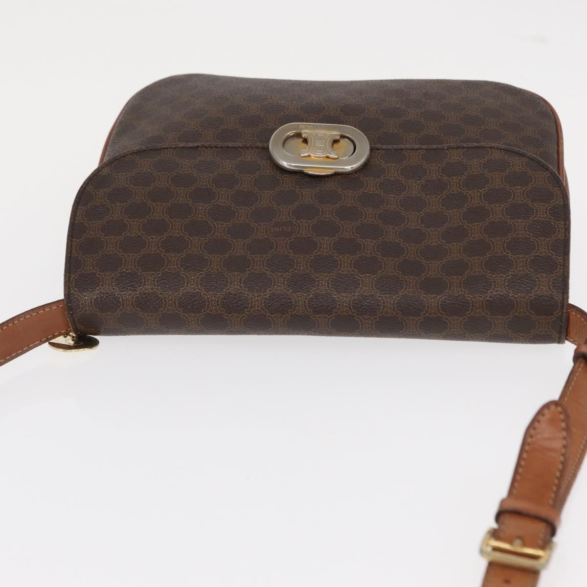 Celine Vintage Macadam Canvas Brown Canvas Shoulder Bag Bag (Pre-Owned)