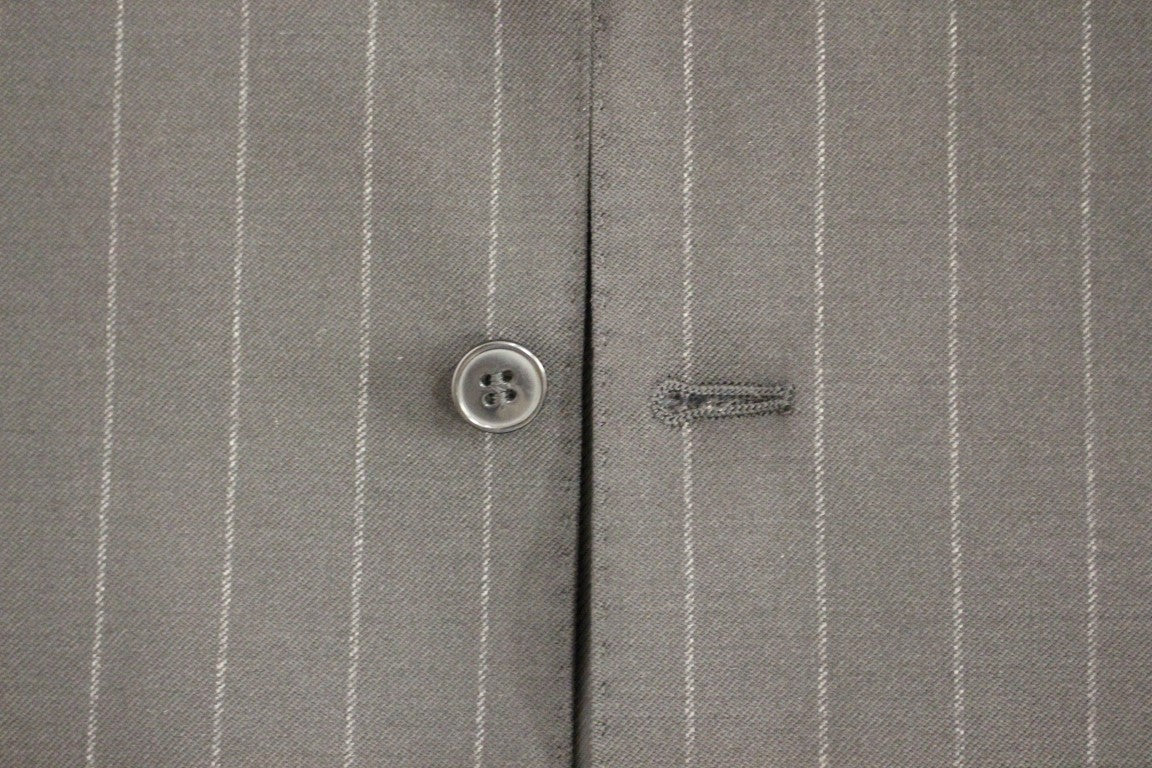 Dolce & Gabbana Black Striped Wool Logo Men's Vest