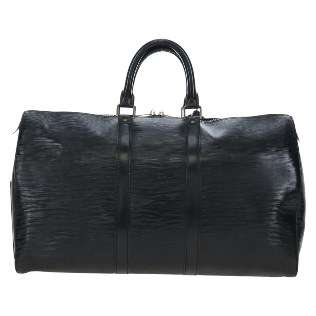 Louis Vuitton Keepall Epi Black Leather Travel Bag Bag (Pre-Owned)