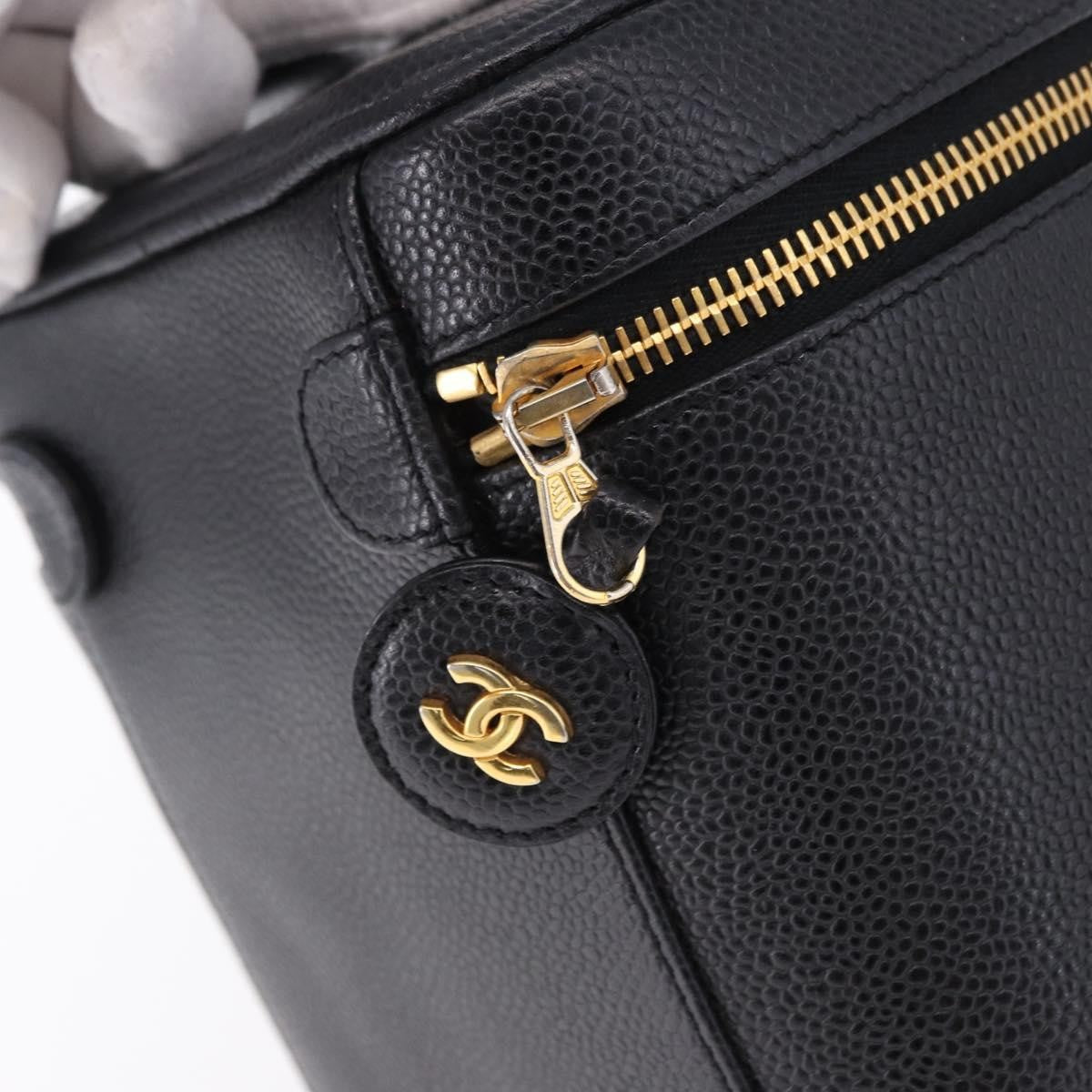 Chanel Vintage Timeless Vanity Case Caviar Black Calfskin Handbag (Pre-Owned)