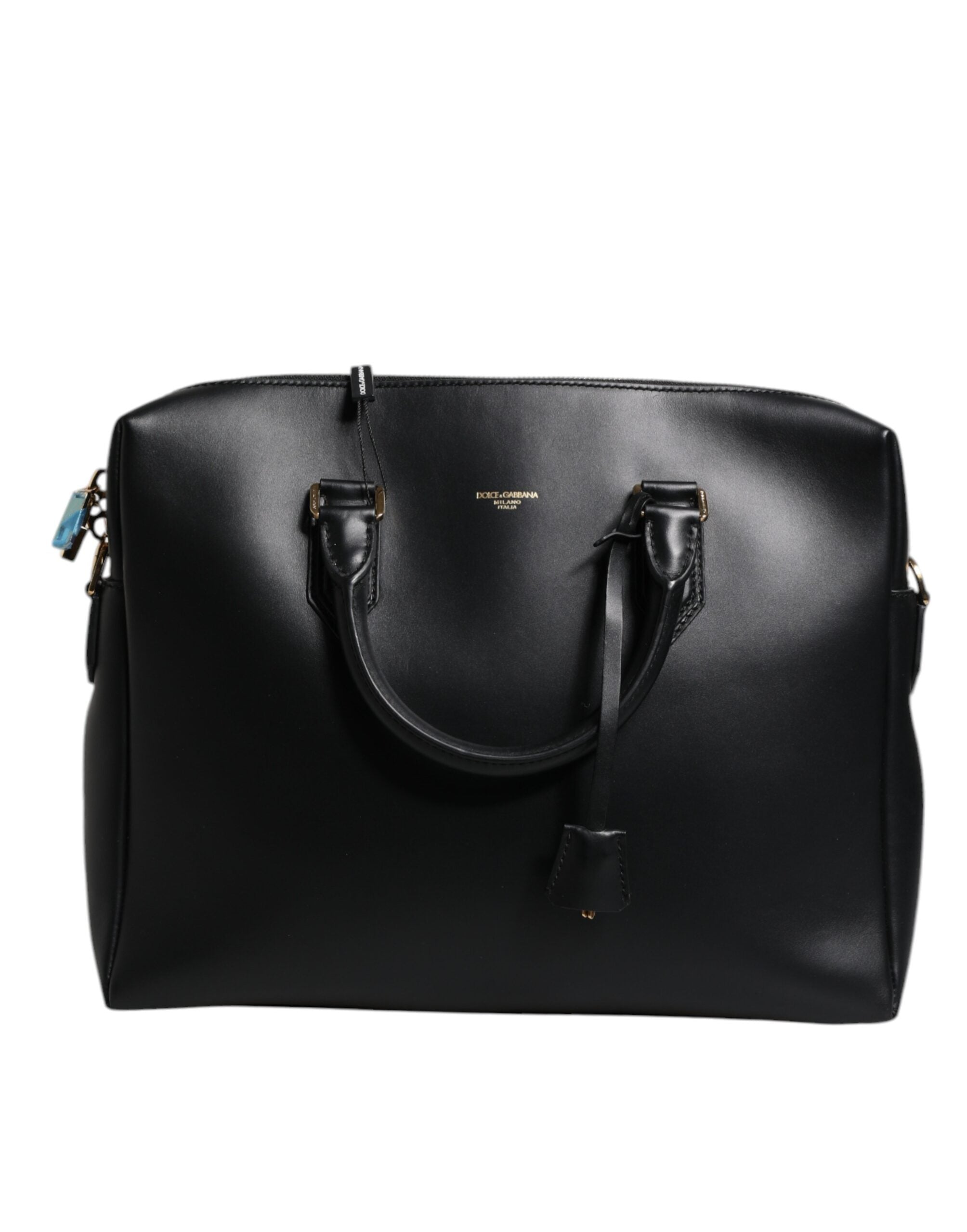 Dolce & Gabbana Black Smooth Leather Logo Printed Monreale Briefcase Men's Bag (Pre-Owned)