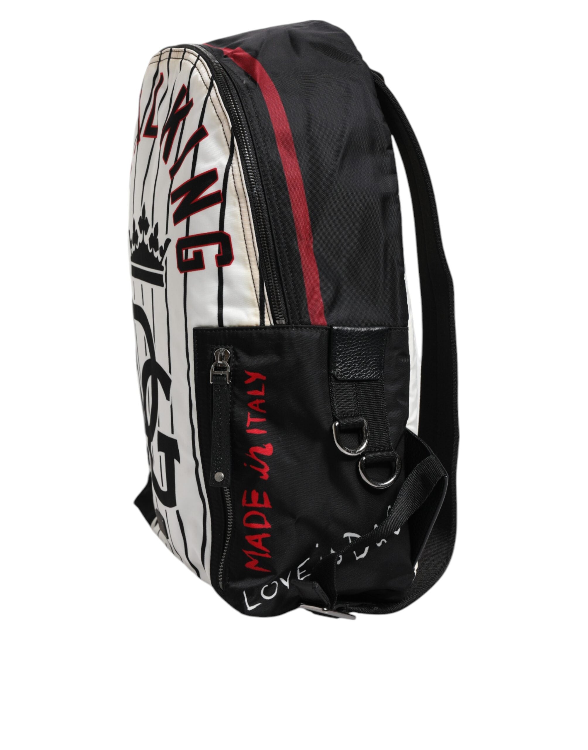 Dolce & Gabbana Black White Vulcano Royal King Print Men Backpack Men's Bag (Pre-Owned)