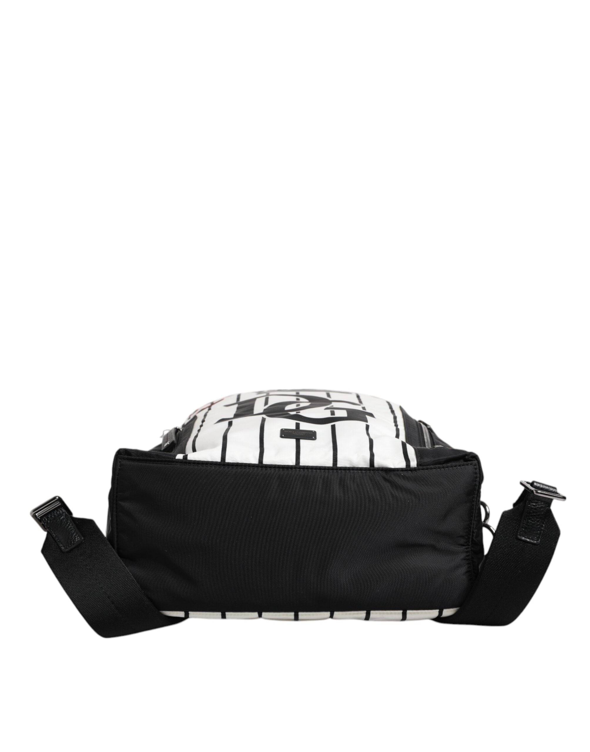 Dolce & Gabbana Black White Vulcano Royal King Print Men Backpack Men's Bag (Pre-Owned)