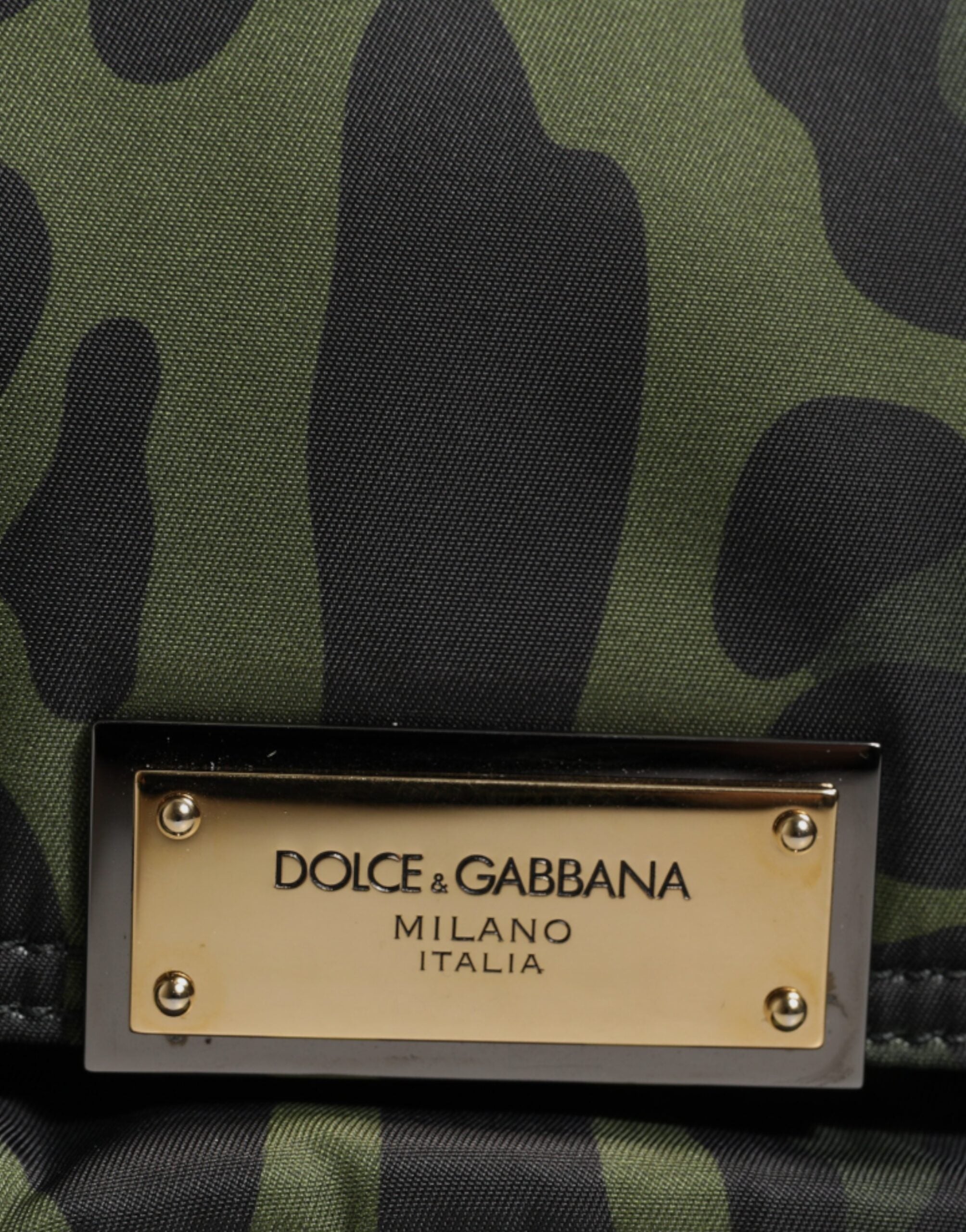 Dolce & Gabbana Green Nylon Leopard Print Shell Messenger Crossbody Men's Bag