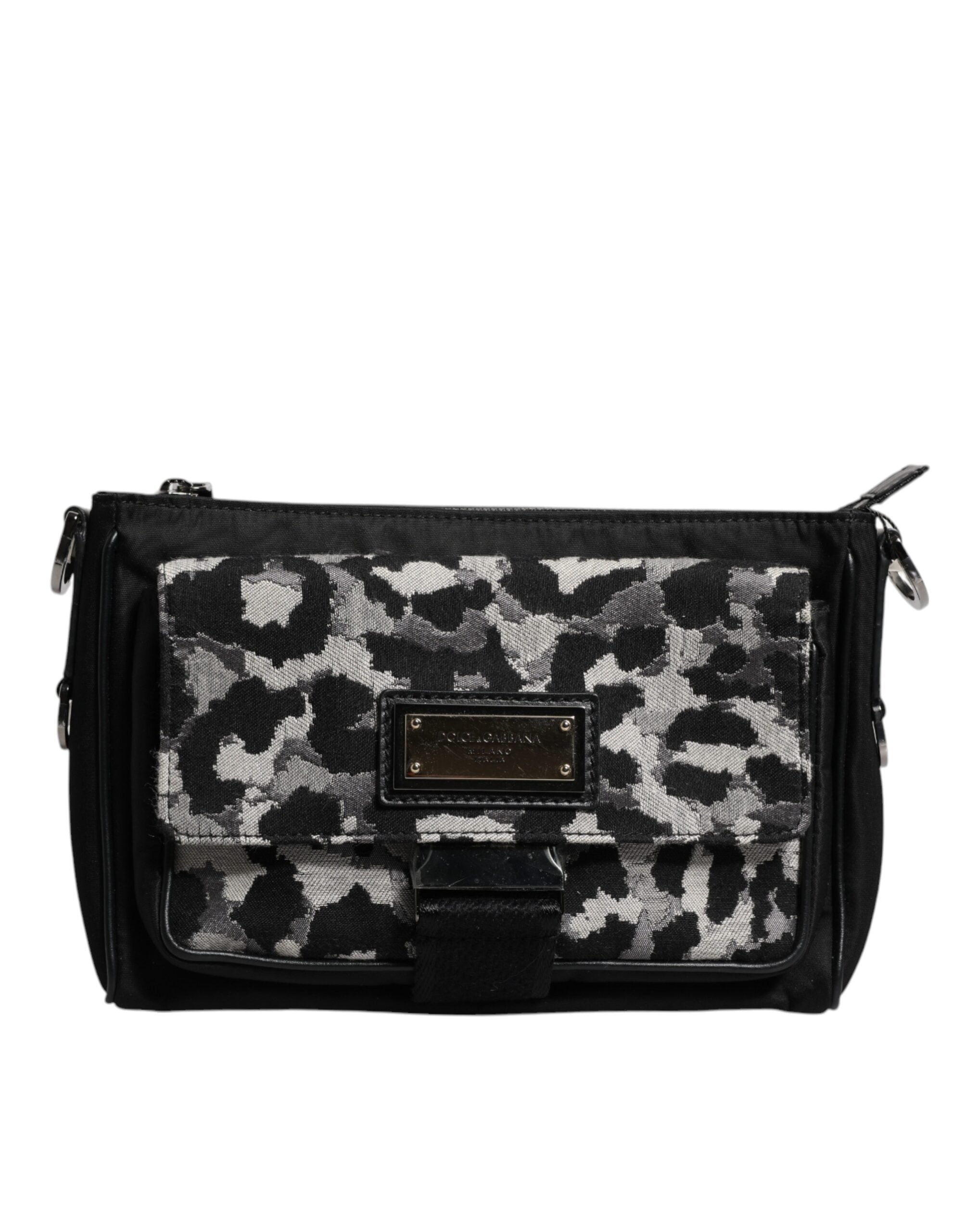 Dolce & Gabbana Multicolor Leopard Jacquard Crossbody Men's Bag