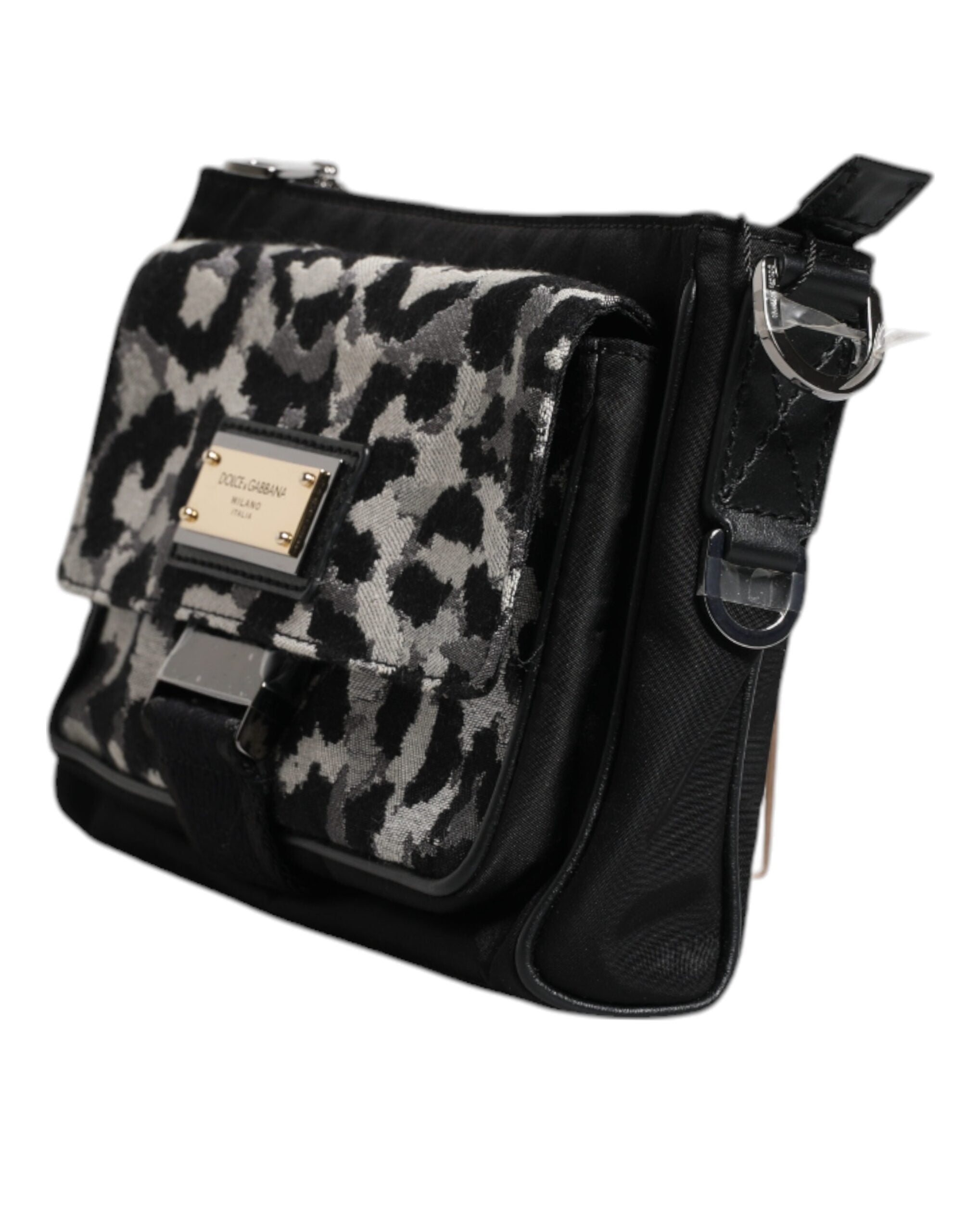 Dolce & Gabbana Multicolor Leopard Jacquard Crossbody Men's Bag