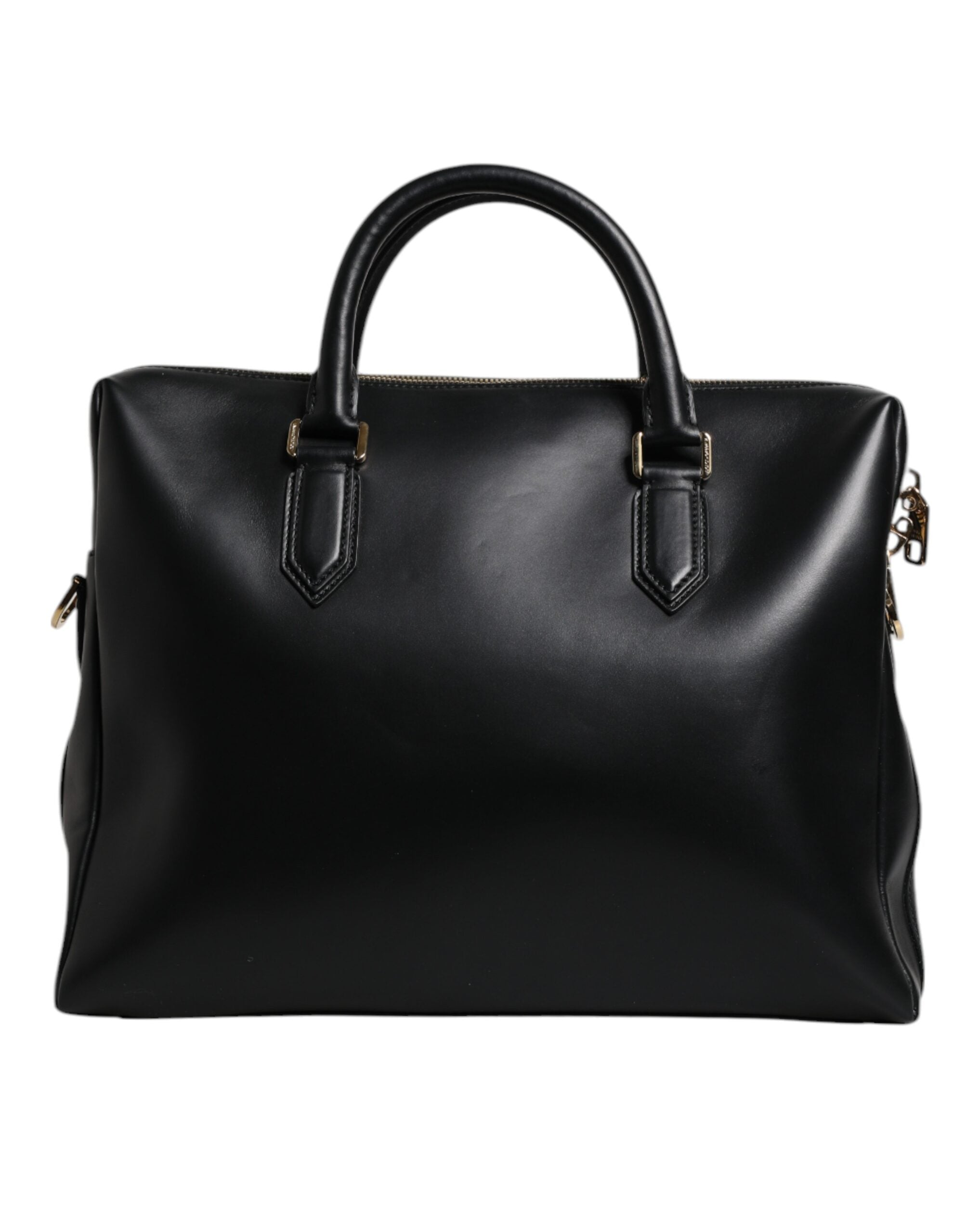 Dolce & Gabbana Black Calfskin Leather Heat Pressed Logo Briefcase Men's Bag (Pre-Owned)