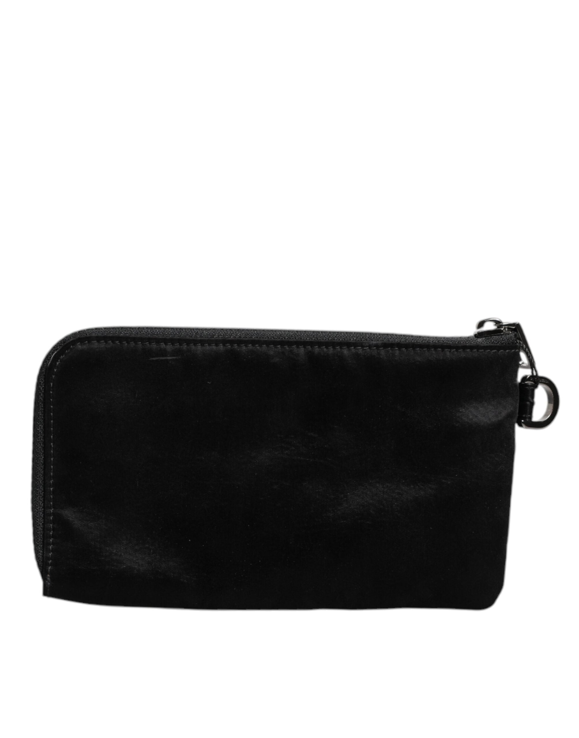 Dolce & Gabbana Black Nylon Logo Plaque Keyring Pouch Clutch Men's Bag (Pre-Owned)