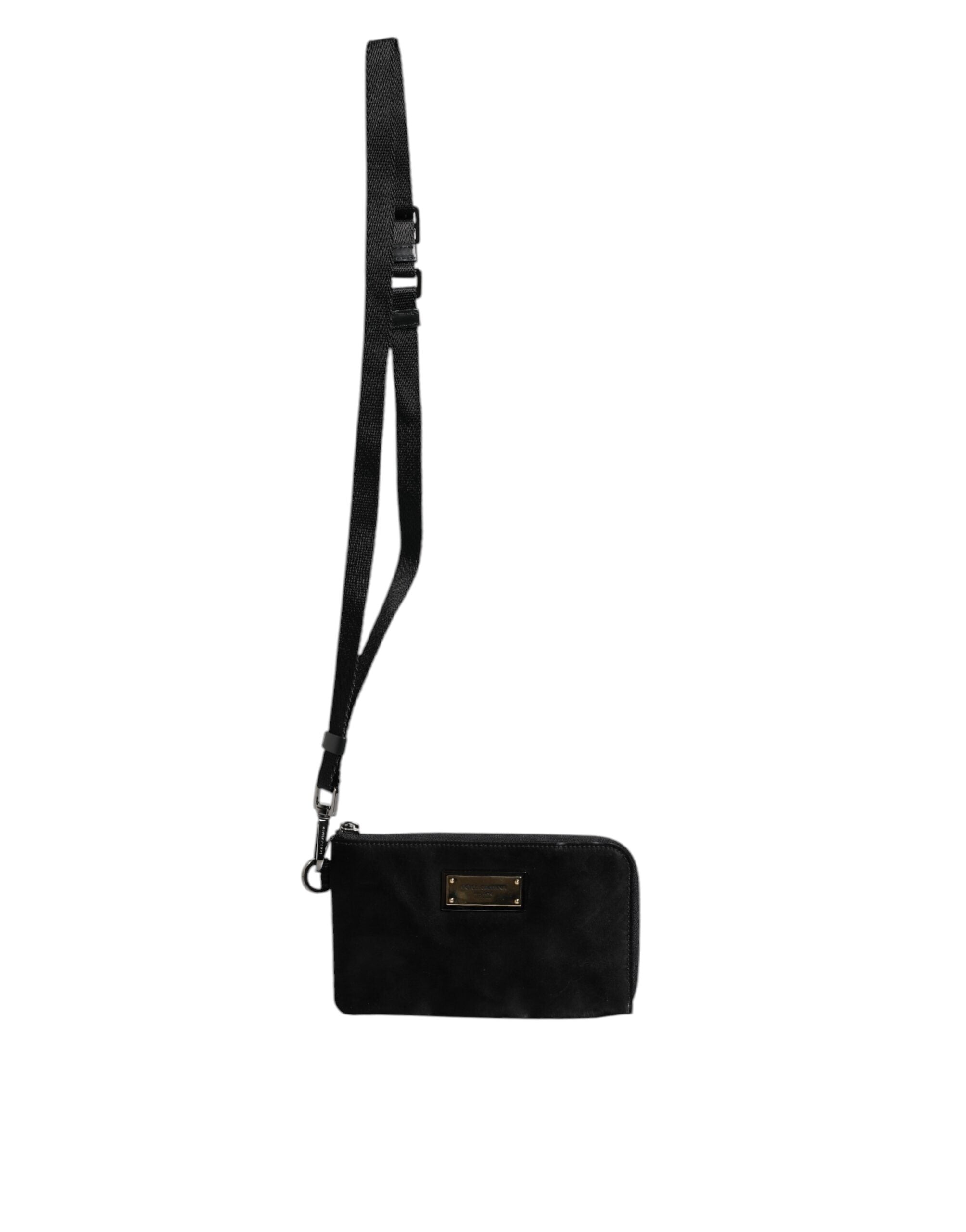 Dolce & Gabbana Black Nylon Logo Plaque Keyring Pouch Clutch Men's Bag (Pre-Owned)