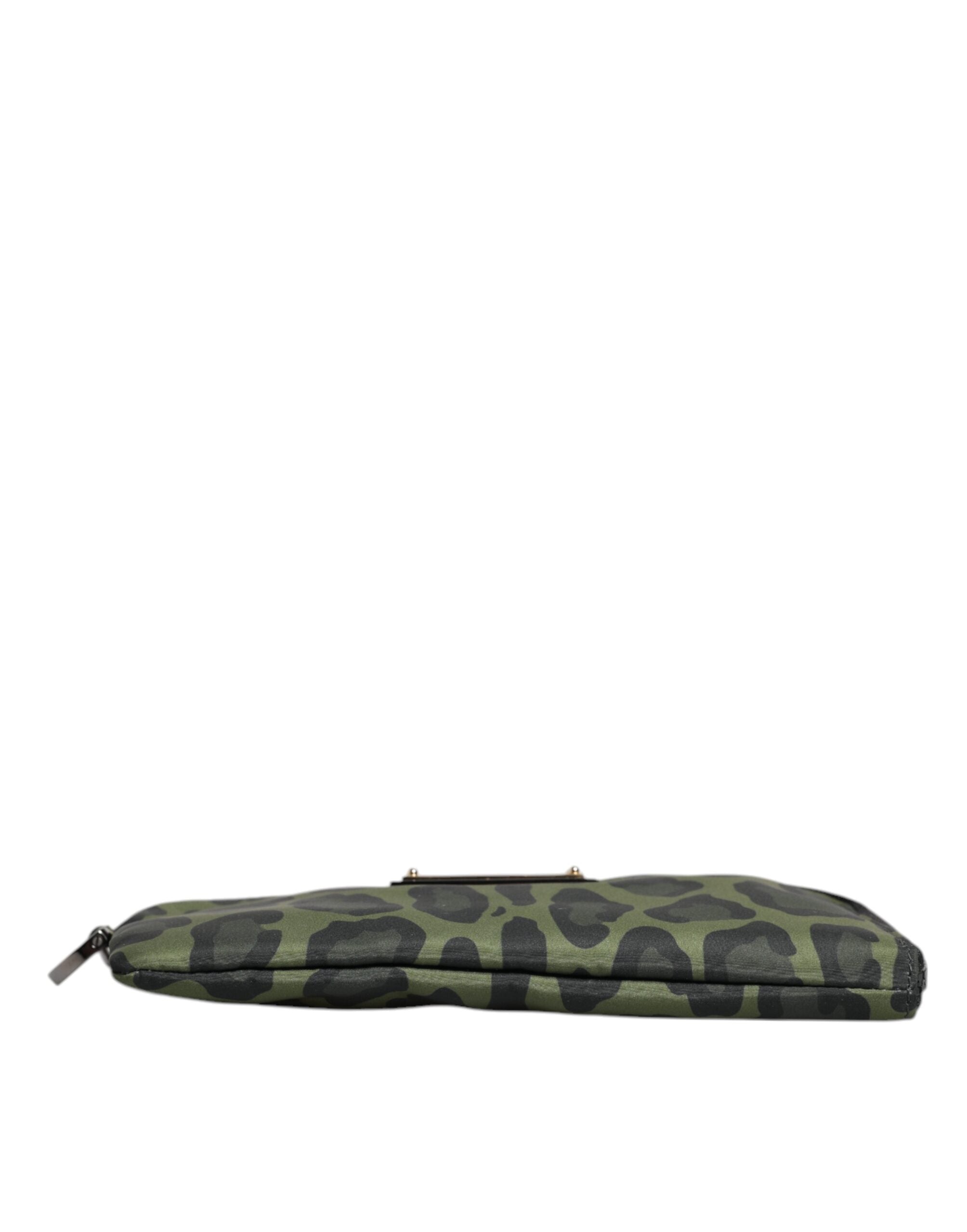 Dolce & Gabbana Green Leopard Leather Logo Plaque Multifunctional Kit Men's Bag (Pre-Owned)
