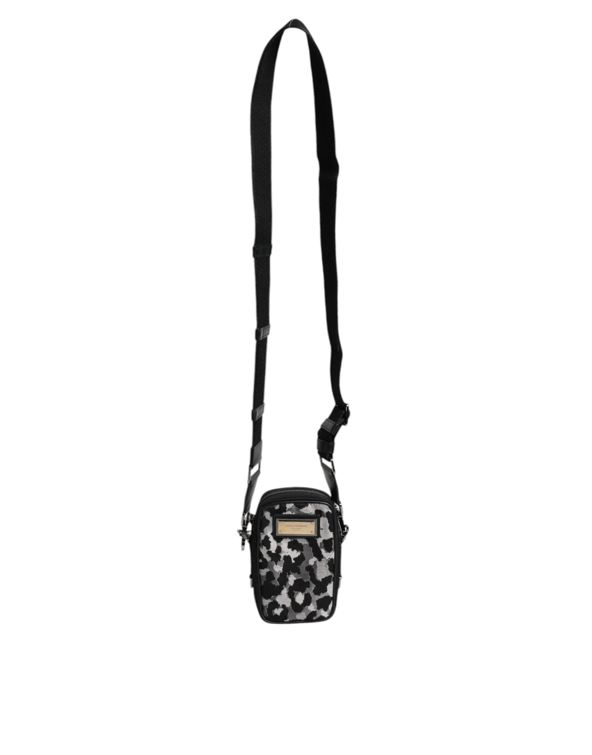 Dolce & Gabbana Multicolor Camouflage Jacquard Logo Plaque Crossbody Men's Bag (Pre-Owned)