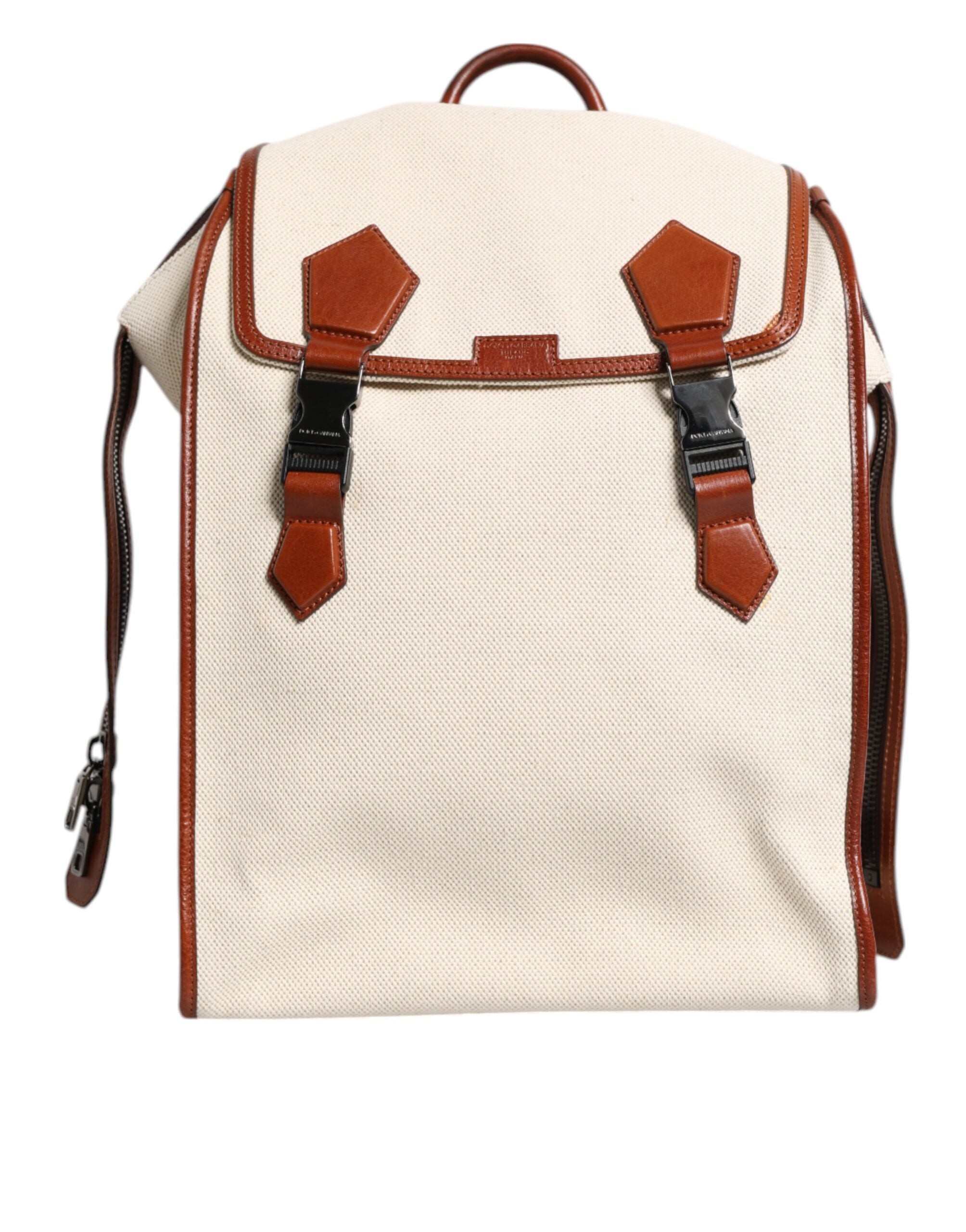 Dolce & Gabbana Beige Brown Canvas Leather EDGE Travel Men Back Pack Men's Bag (Pre-Owned)