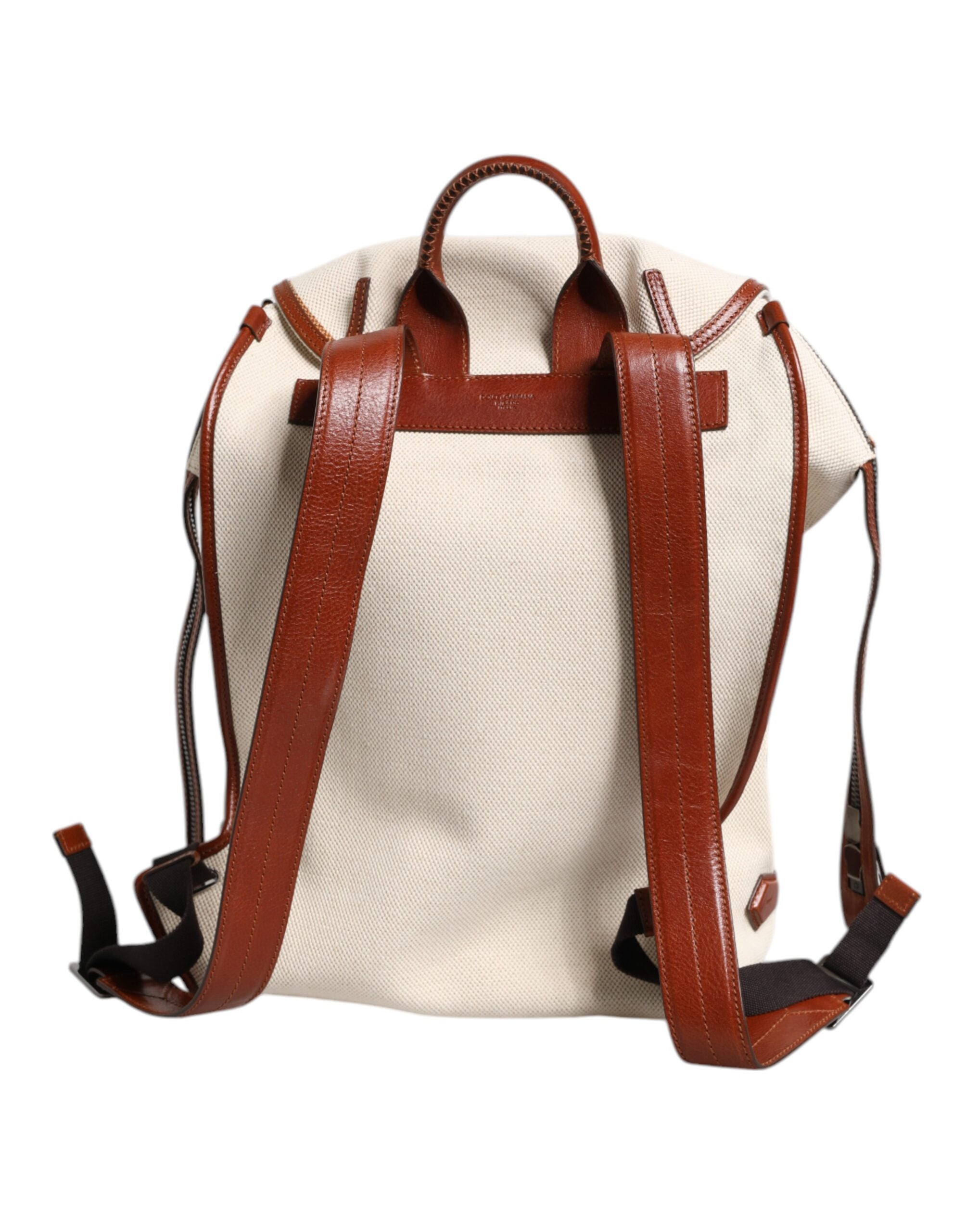 Dolce & Gabbana Beige Brown Canvas Leather EDGE Travel Men Back Pack Men's Bag (Pre-Owned)