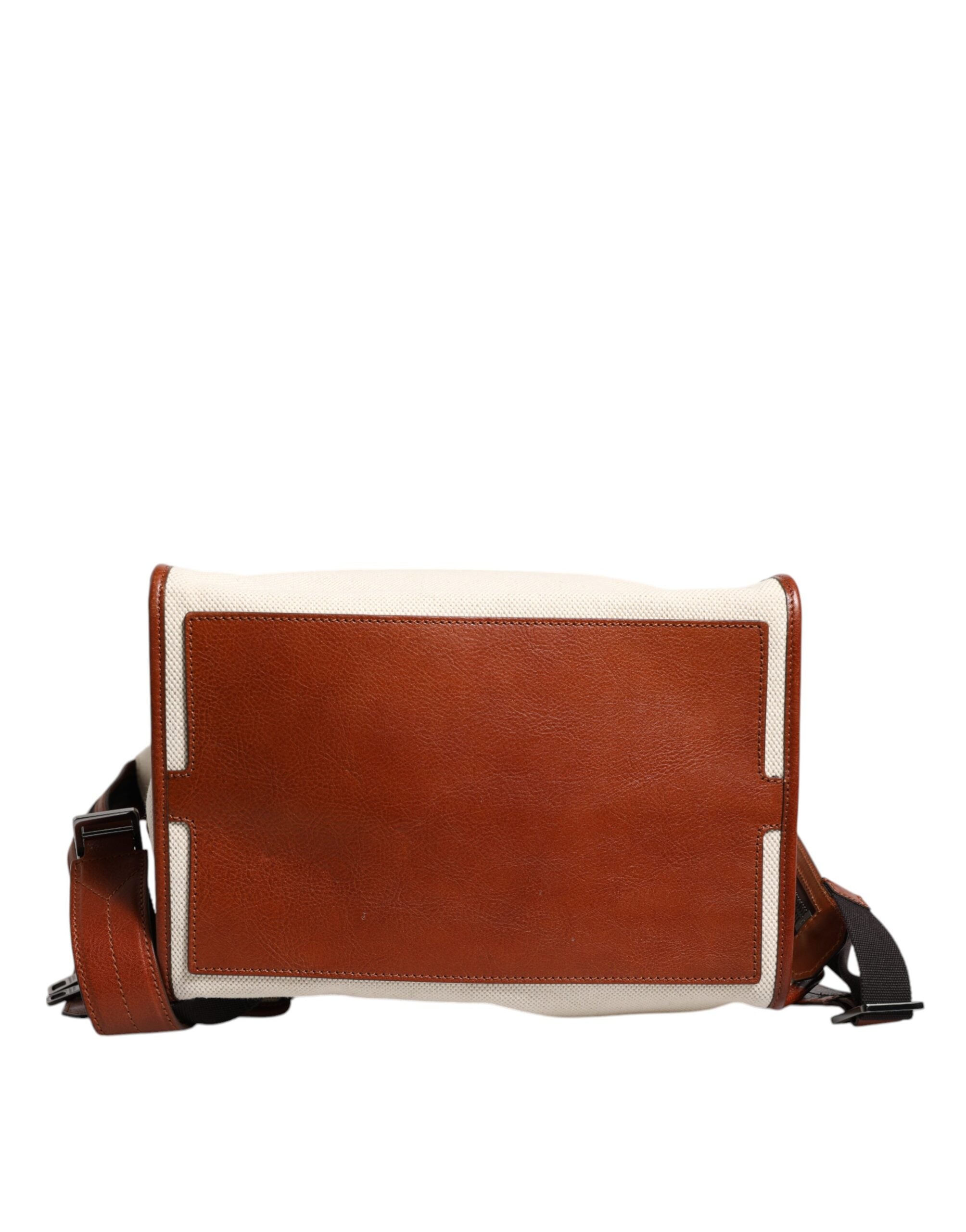 Dolce & Gabbana Beige Brown Canvas Leather EDGE Travel Men Back Pack Men's Bag (Pre-Owned)