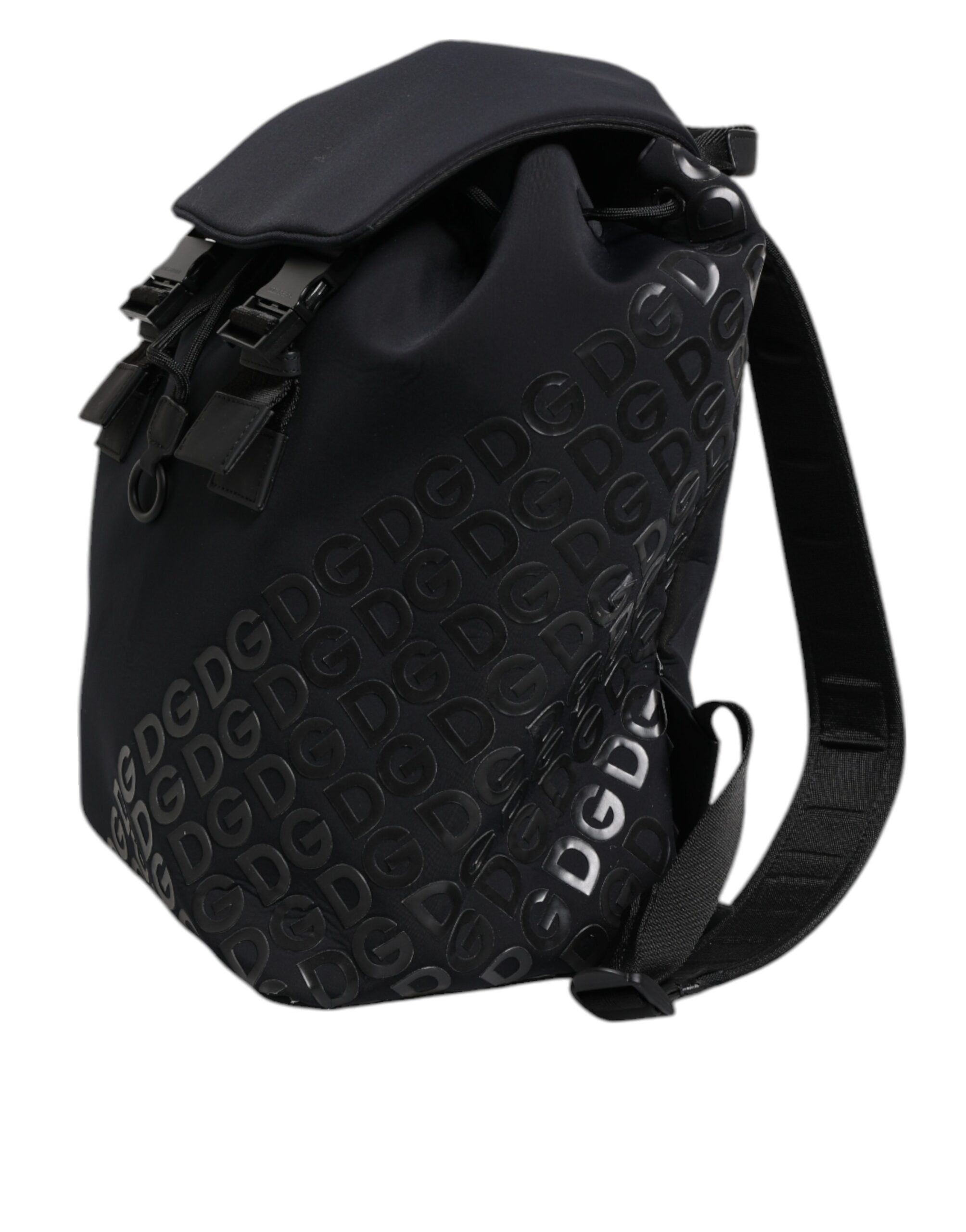 Dolce & Gabbana Black Neoprene Nylon DG Logo School Backpack Men's Bag (Pre-Owned)