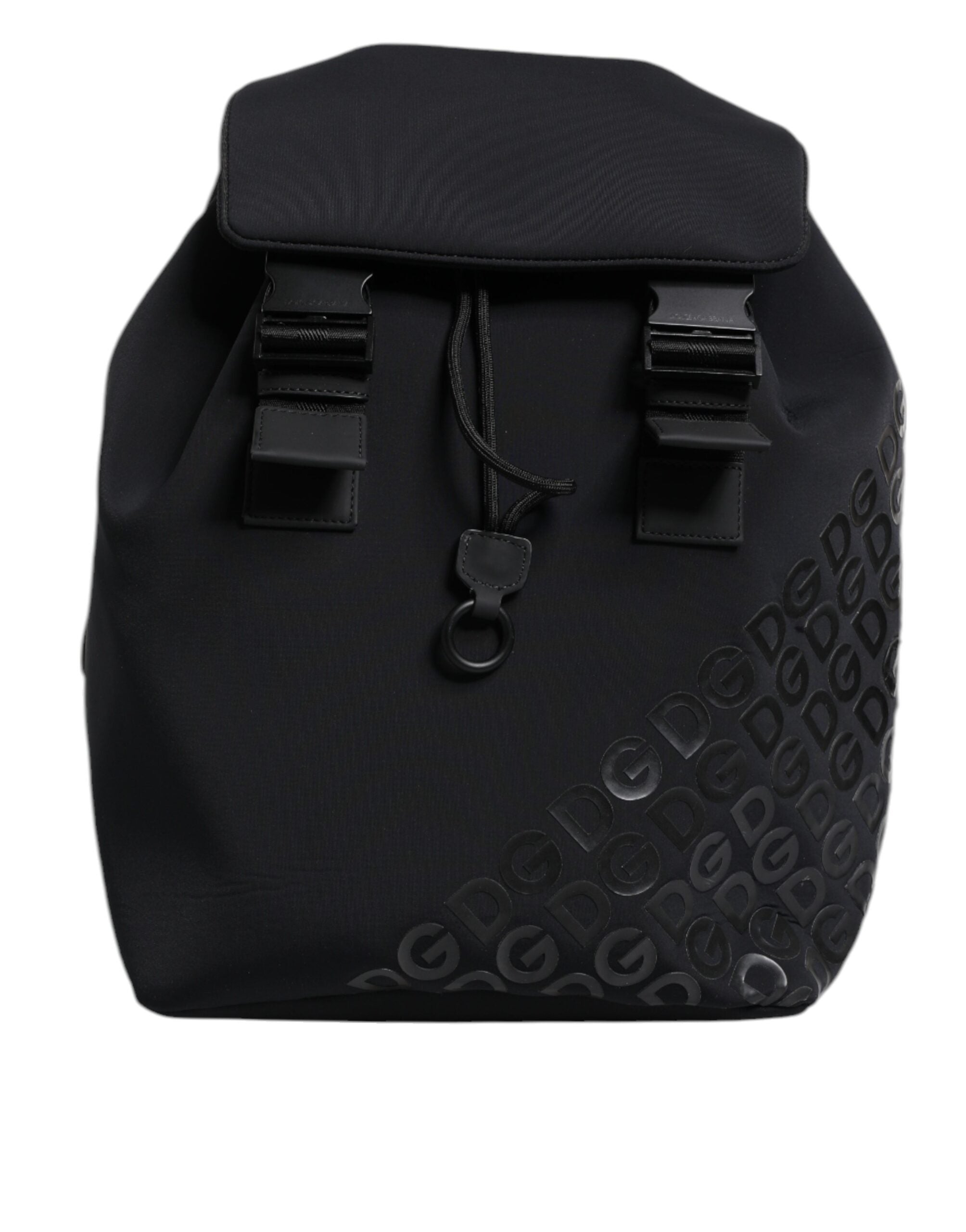 Dolce & Gabbana Black Neoprene Nylon DG Logo School Backpack Men's Bag (Pre-Owned)