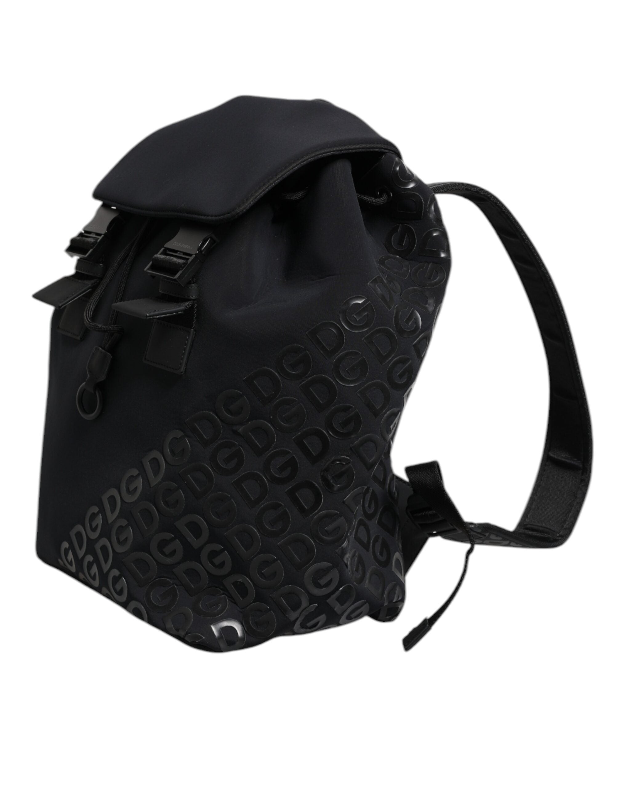 Dolce & Gabbana Black Neoprene Nylon DG Logo School Backpack Men's Bag (Pre-Owned)