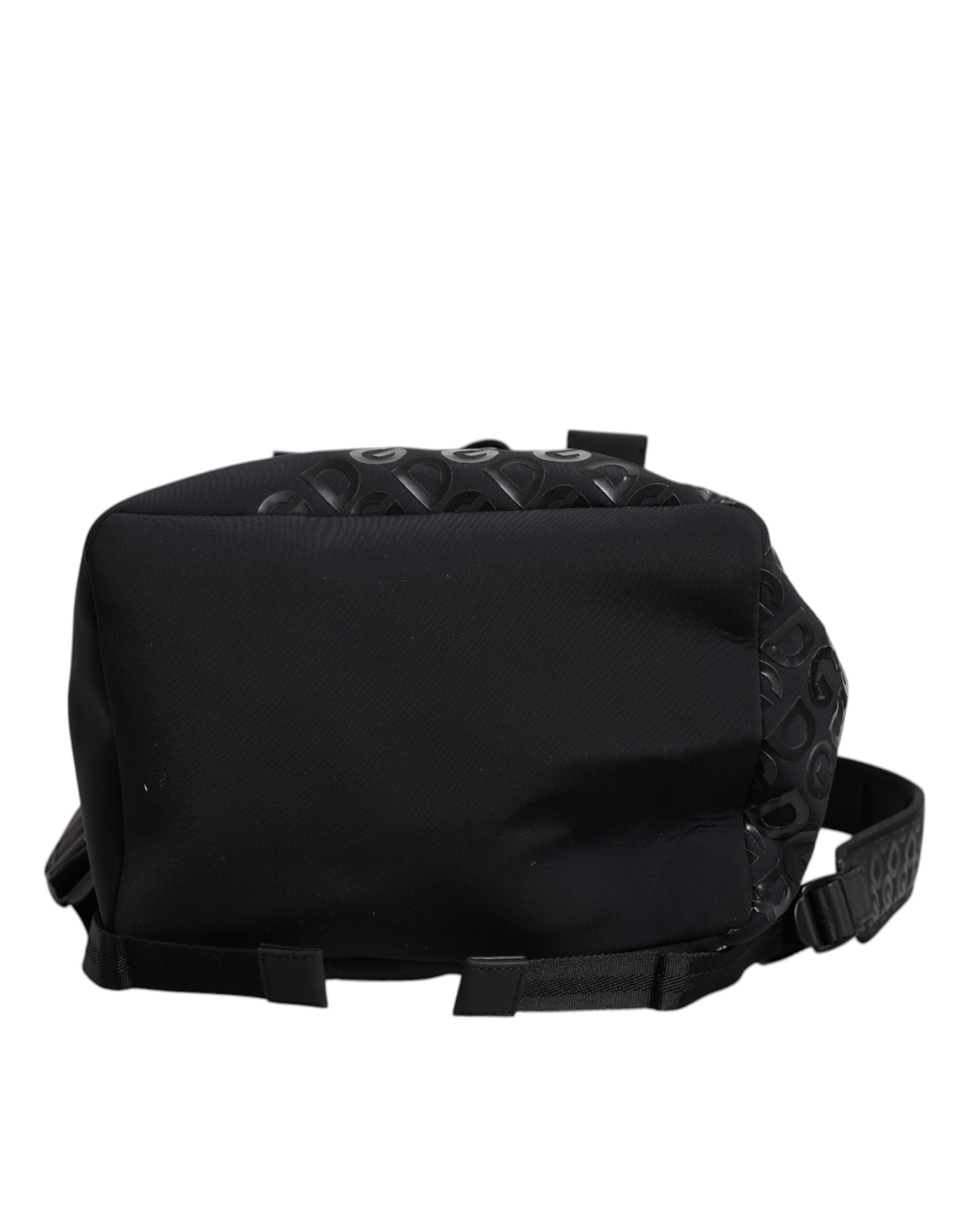 Dolce & Gabbana Black Neoprene Nylon DG Logo School Backpack Men's Bag (Pre-Owned)