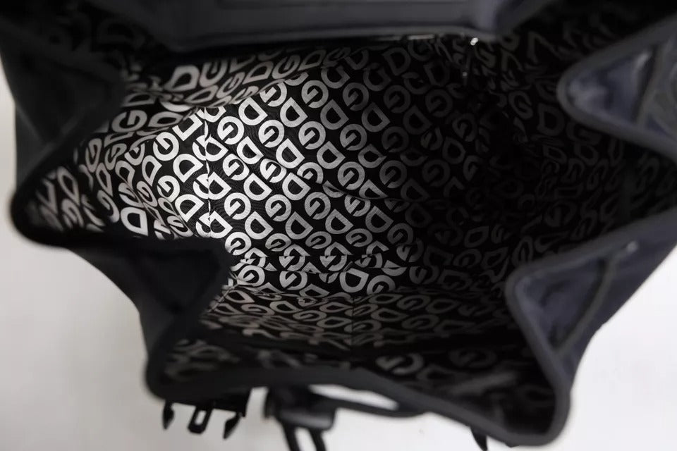 Dolce & Gabbana Black Neoprene Nylon DG Logo School Backpack Men's Bag (Pre-Owned)