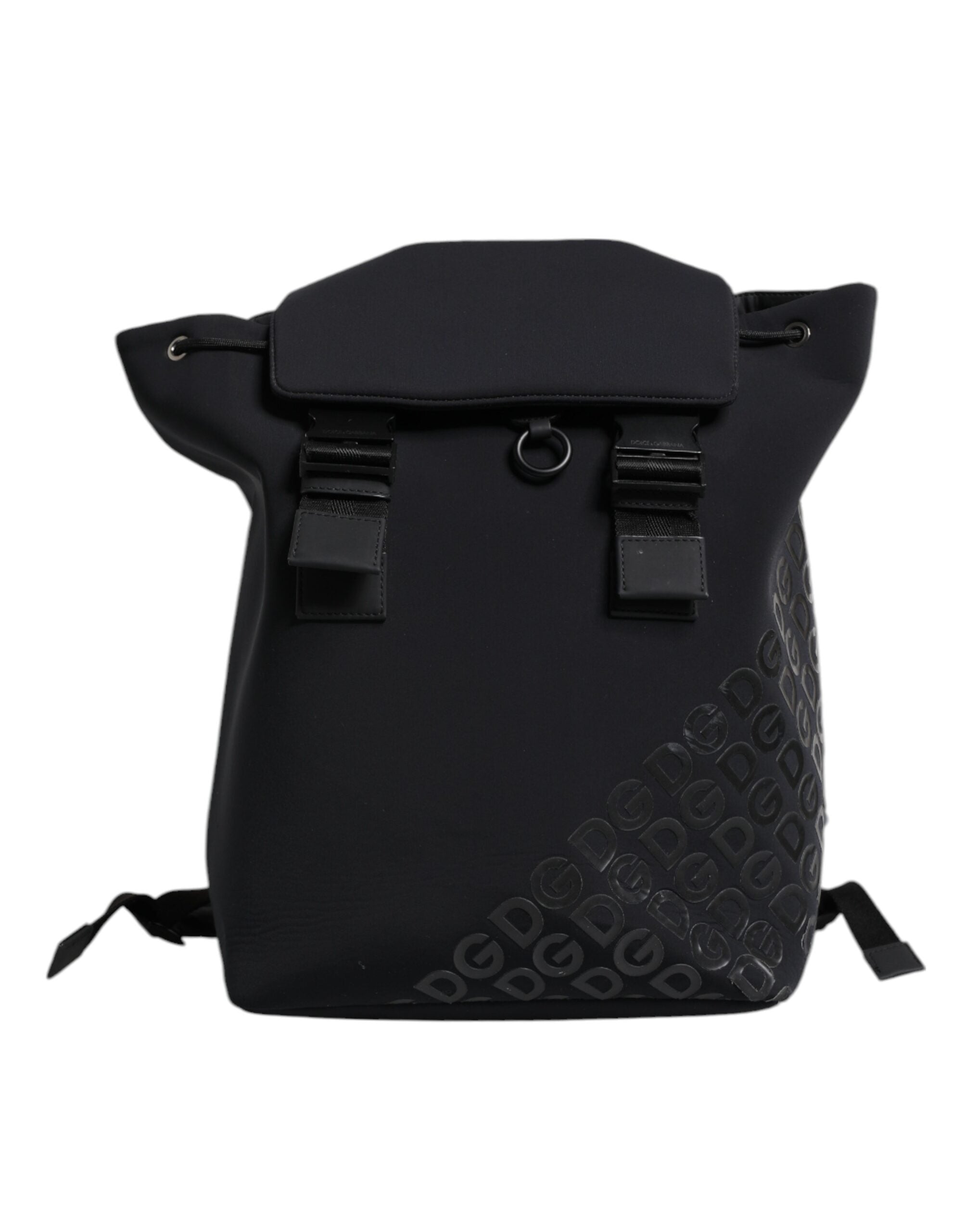 Dolce & Gabbana Black Neoprene Nylon DG Logo School Backpack Men's Bag (Pre-Owned)