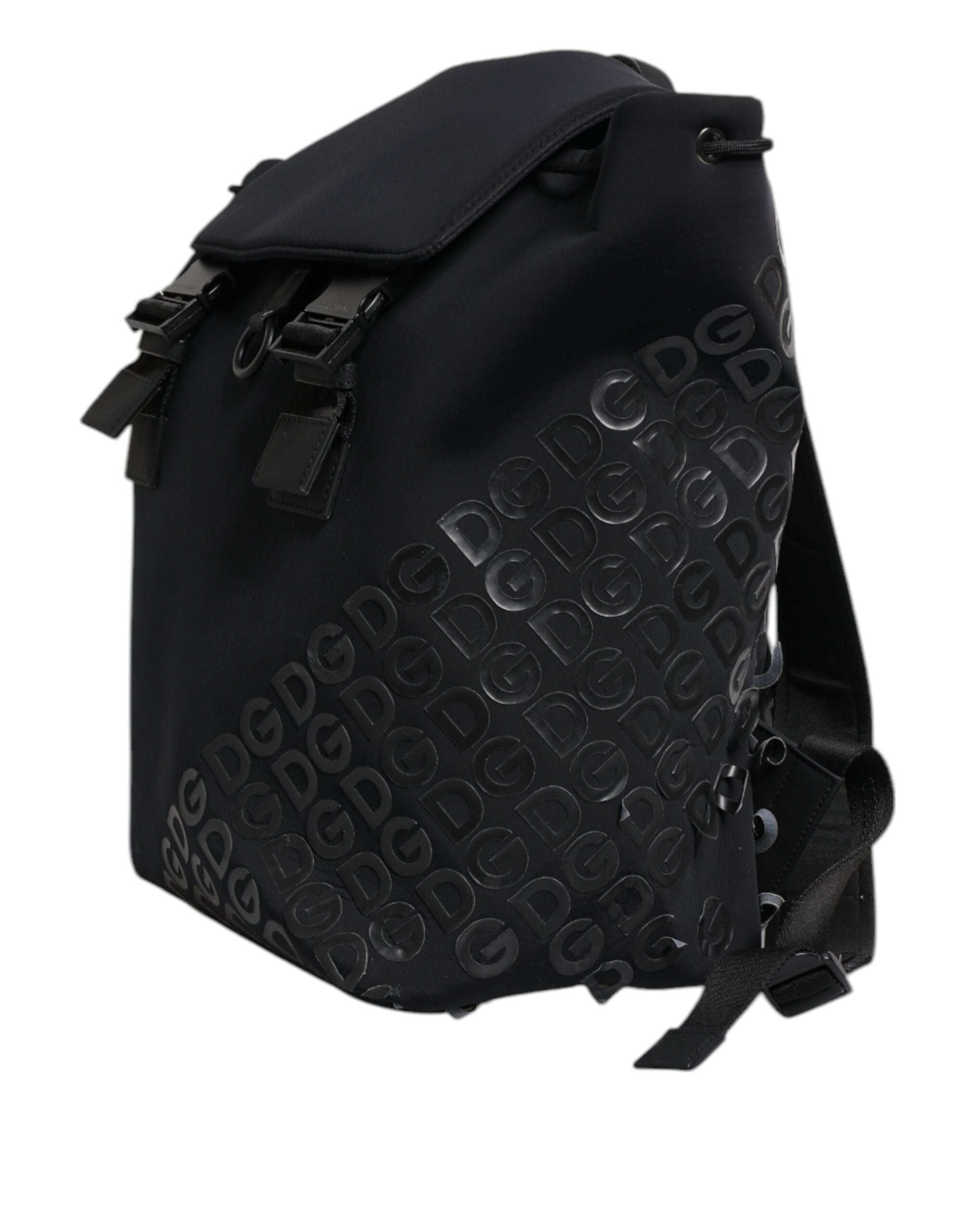 Dolce & Gabbana Black Neoprene Nylon DG Logo School Backpack Men's Bag (Pre-Owned)