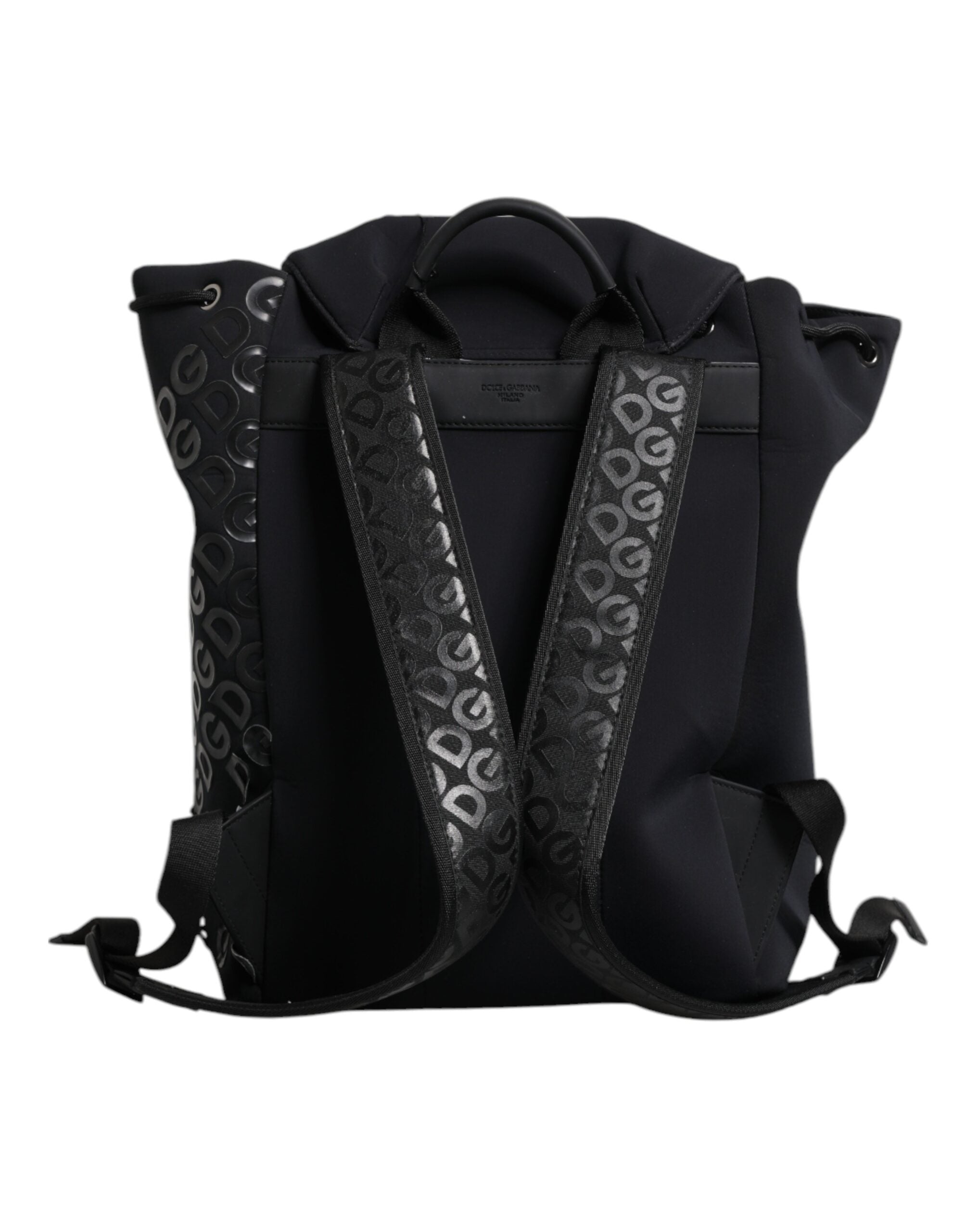 Dolce & Gabbana Black Neoprene Nylon DG Logo School Backpack Men's Bag (Pre-Owned)