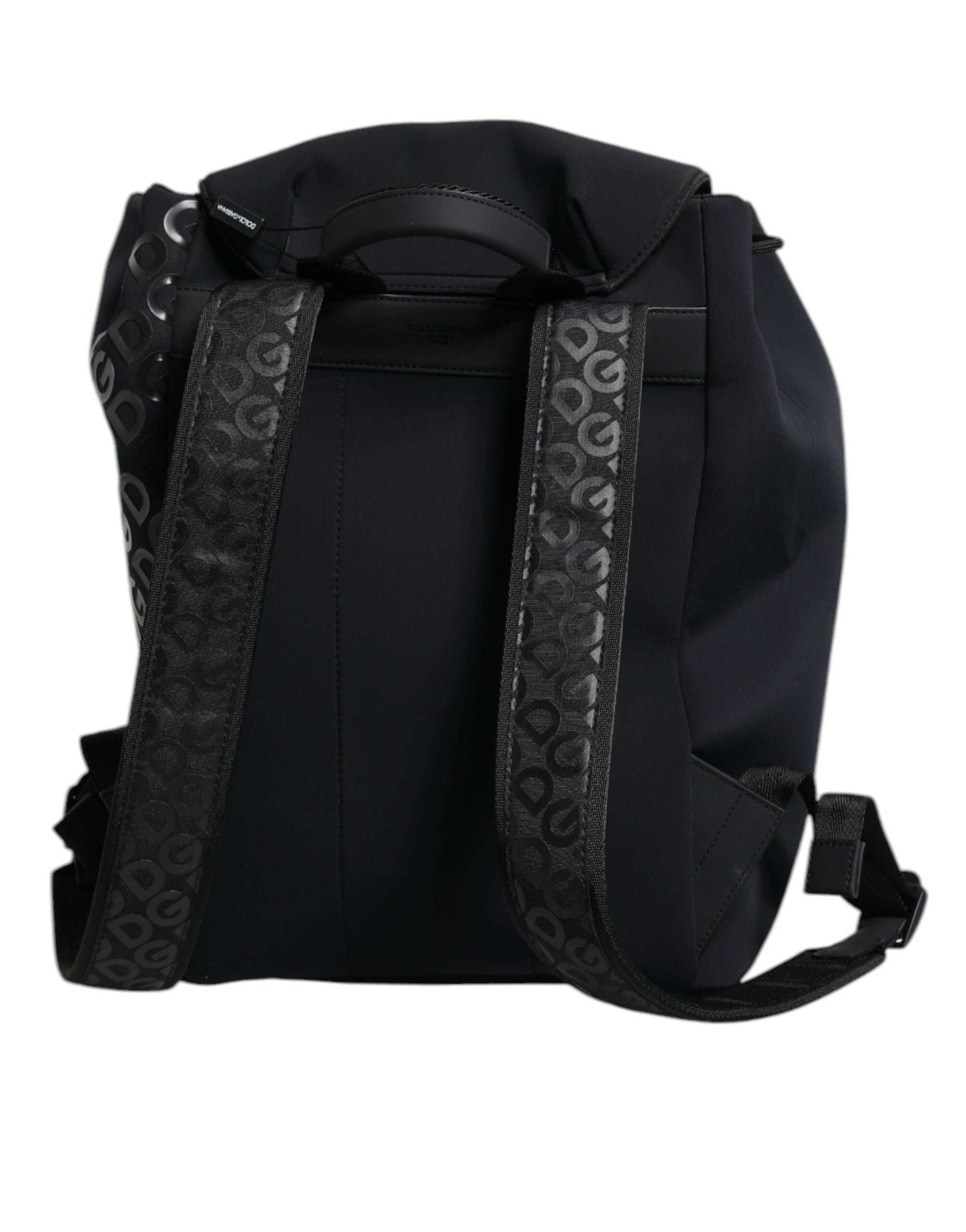 Dolce & Gabbana Black Neoprene Nylon DG Logo School Backpack Men's Bag