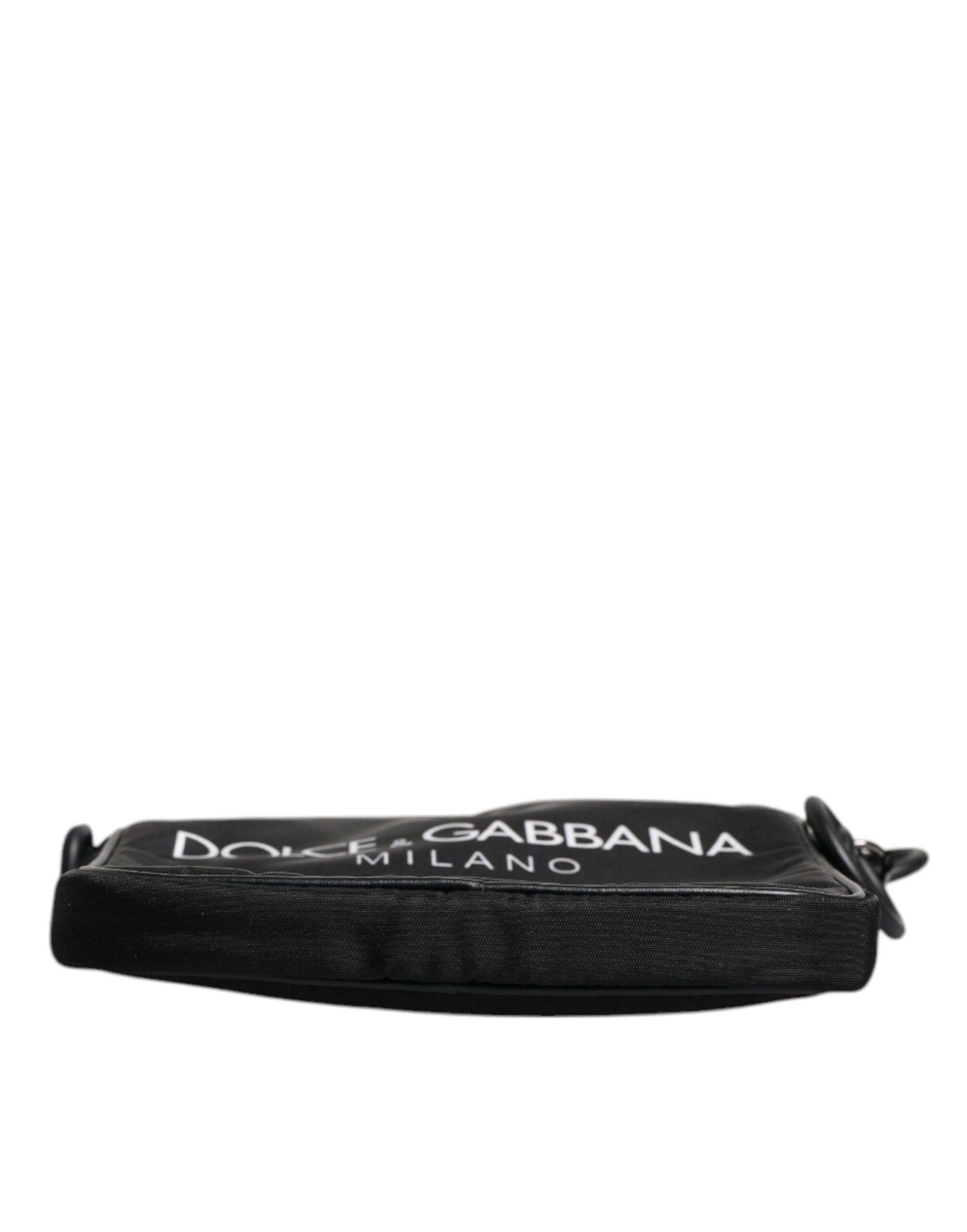 Dolce & Gabbana Black Logo Print Scuba Crossbody Shoulder Men's Bag (Pre-Owned)