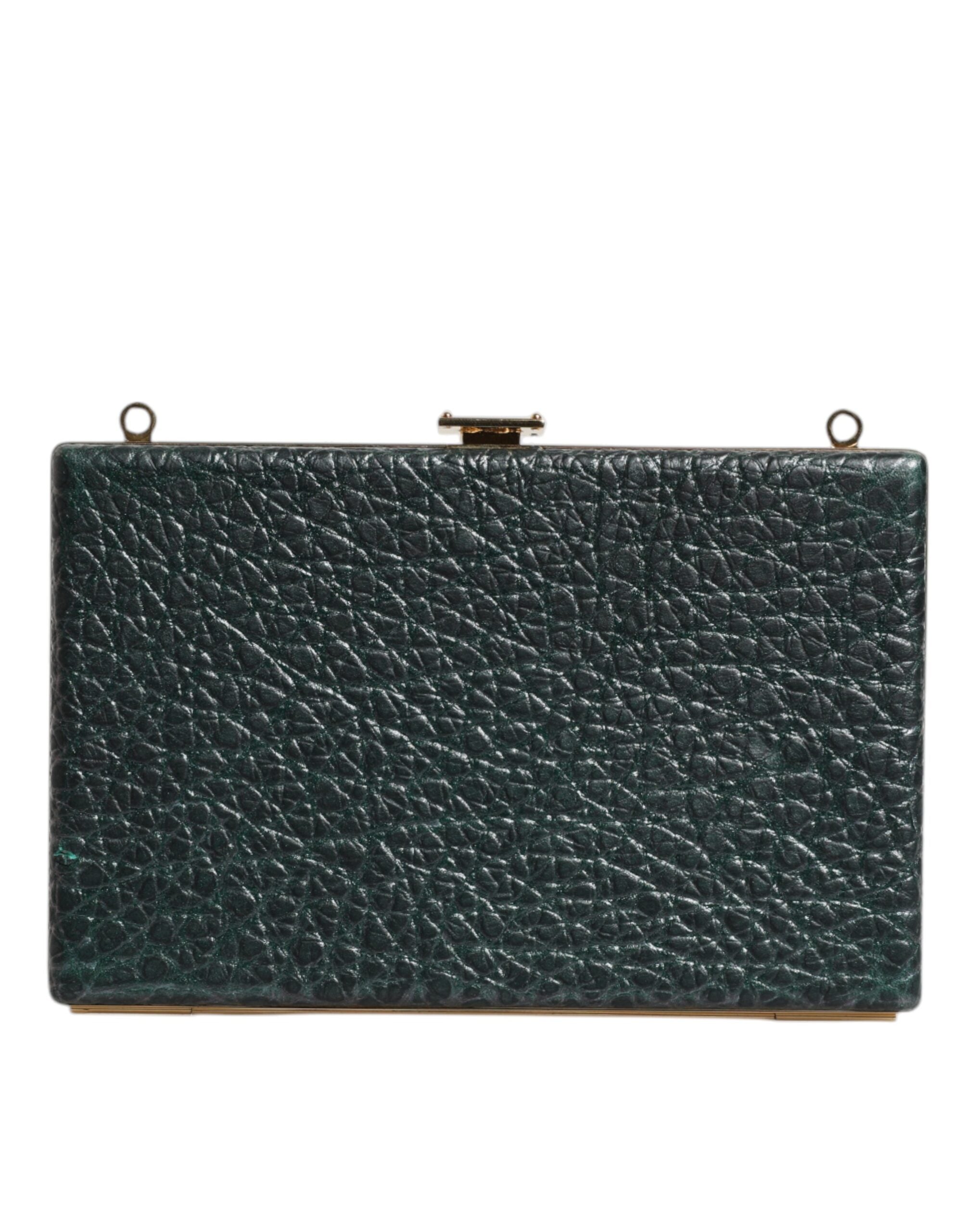 Dolce & Gabbana Black Leather Clutch Evening Crossbody Women's Bag