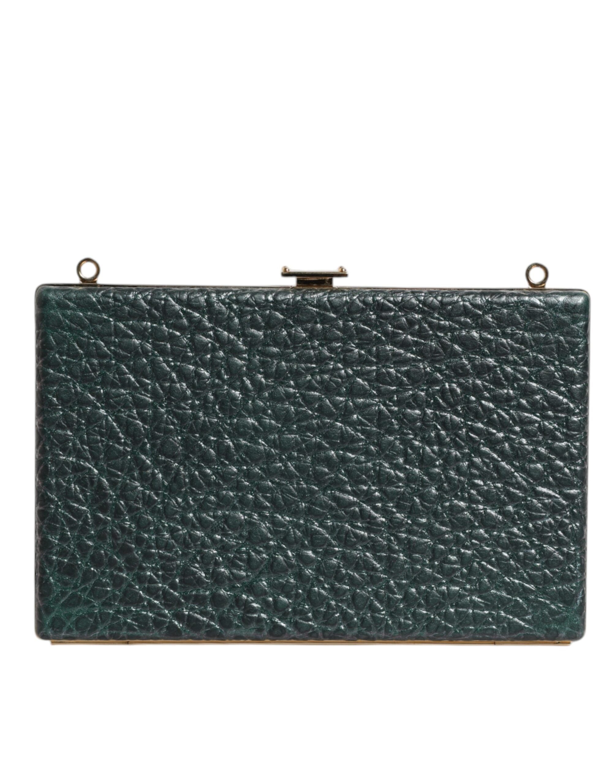 Dolce & Gabbana Black Leather Clutch Evening Crossbody Women's Bag