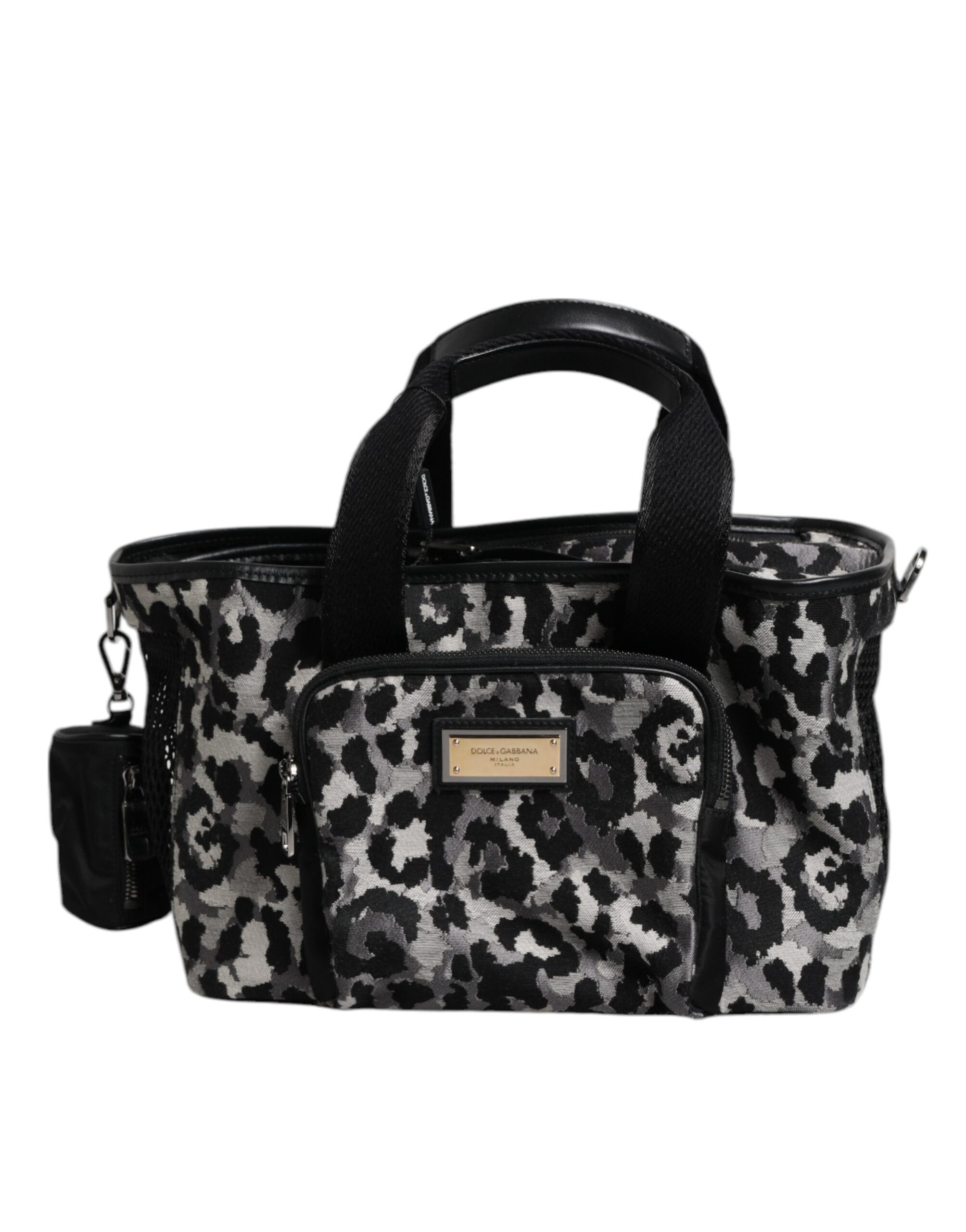 Dolce & Gabbana Multicolor Leopard Print Pet Carry Logo Plaque Women's Bag