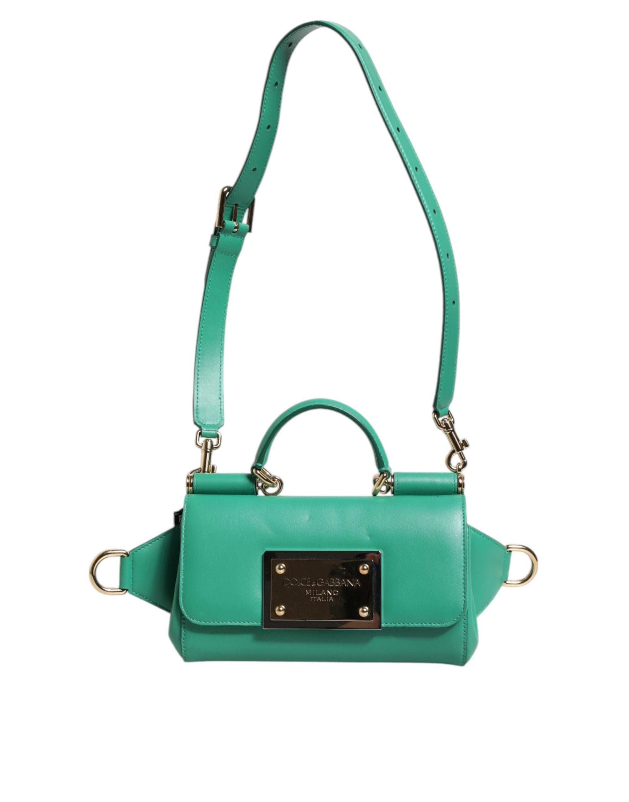 Dolce & Gabbana Emerald Green CalfskinLeather DG Logo Shoulder Women's Bag (Pre-Owned)