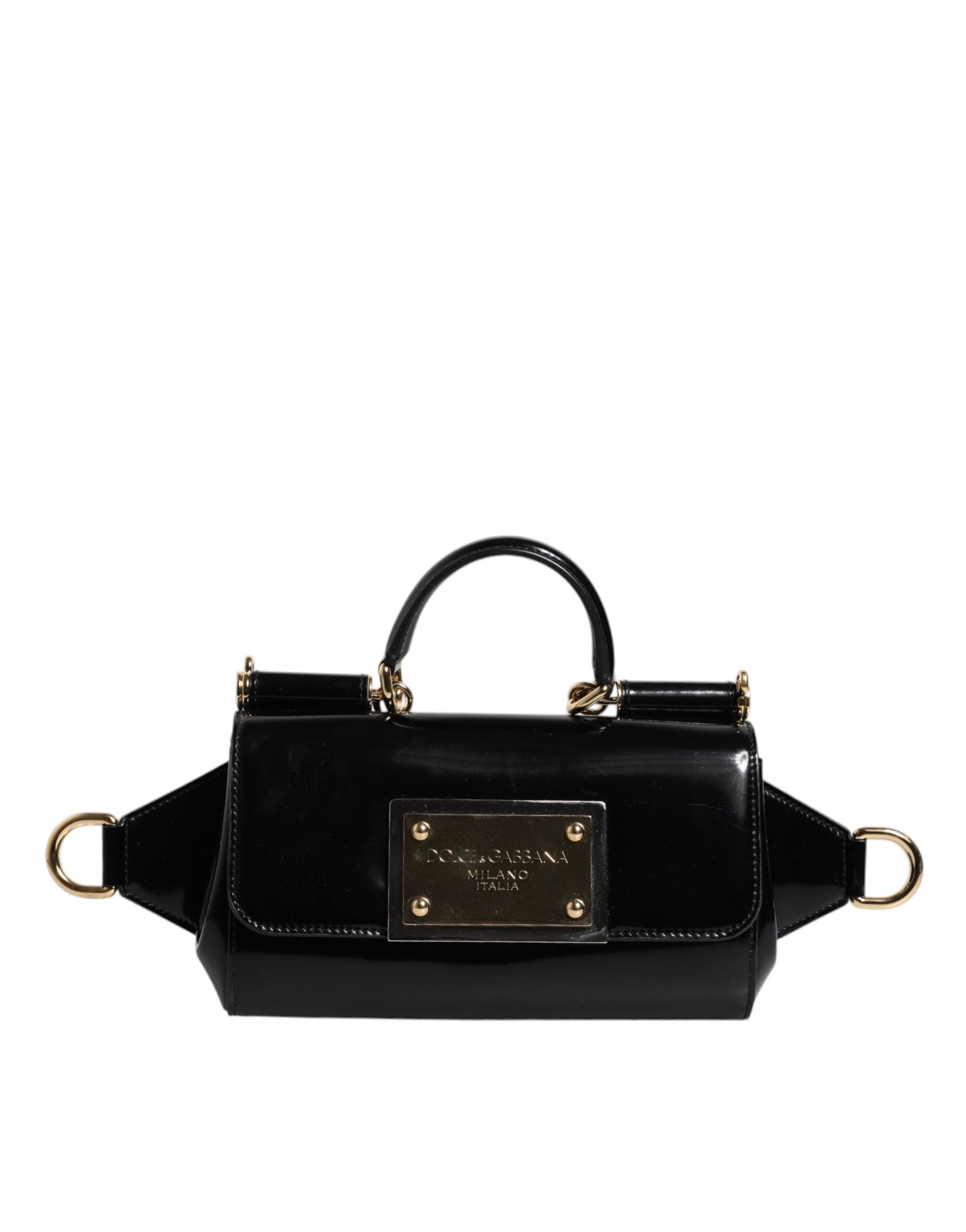 Dolce & Gabbana Black Calfskin Leather DG Logo Shoulder Women's Bag (Pre-Owned)