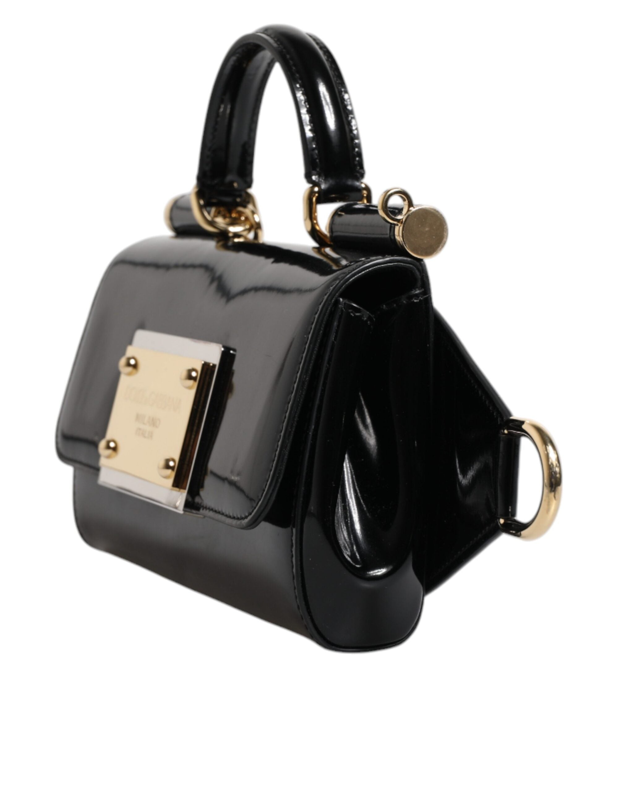 Dolce & Gabbana Black Calfskin Leather DG Logo Shoulder Women's Bag (Pre-Owned)