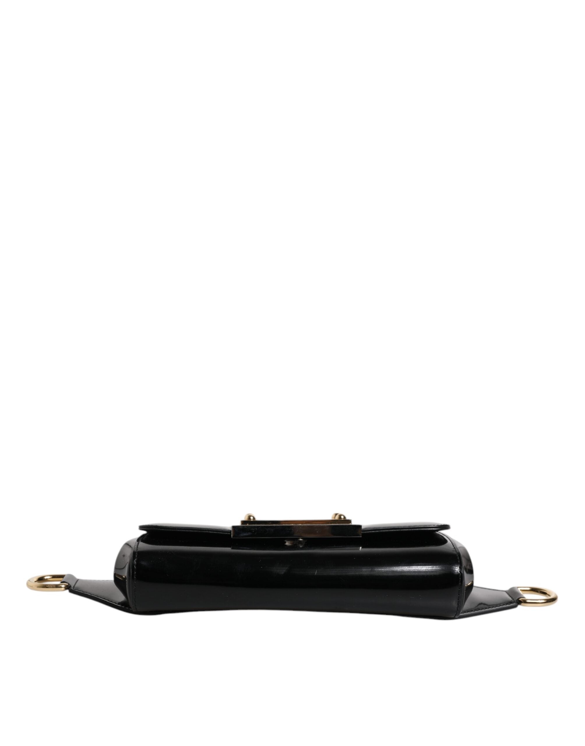 Dolce & Gabbana Black Calfskin Leather DG Logo Shoulder Women's Bag (Pre-Owned)