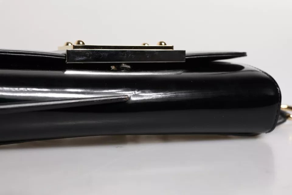Dolce & Gabbana Black Calfskin Leather DG Logo Shoulder Women's Bag (Pre-Owned)